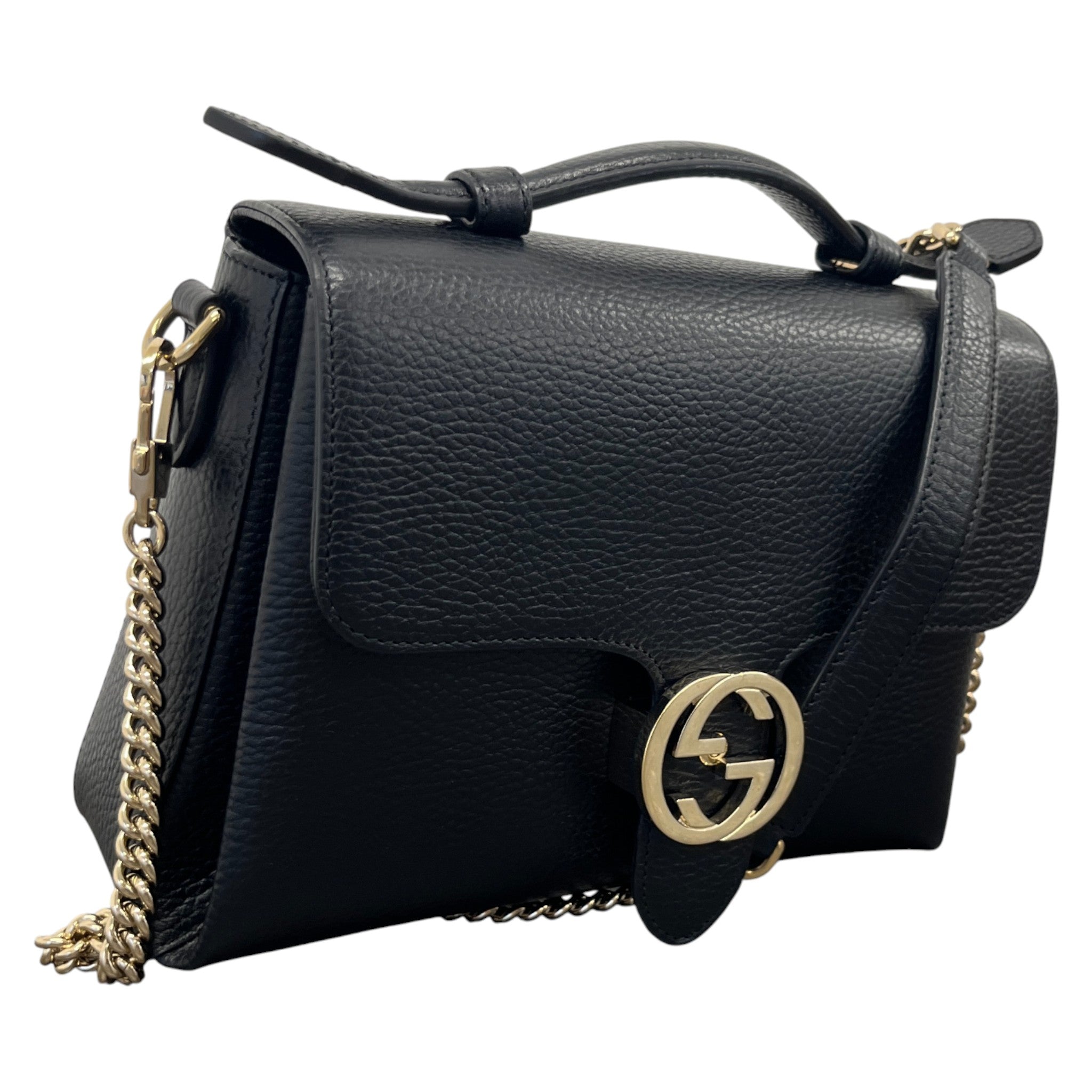 Women's Interlocking G Shoulder Bag Black