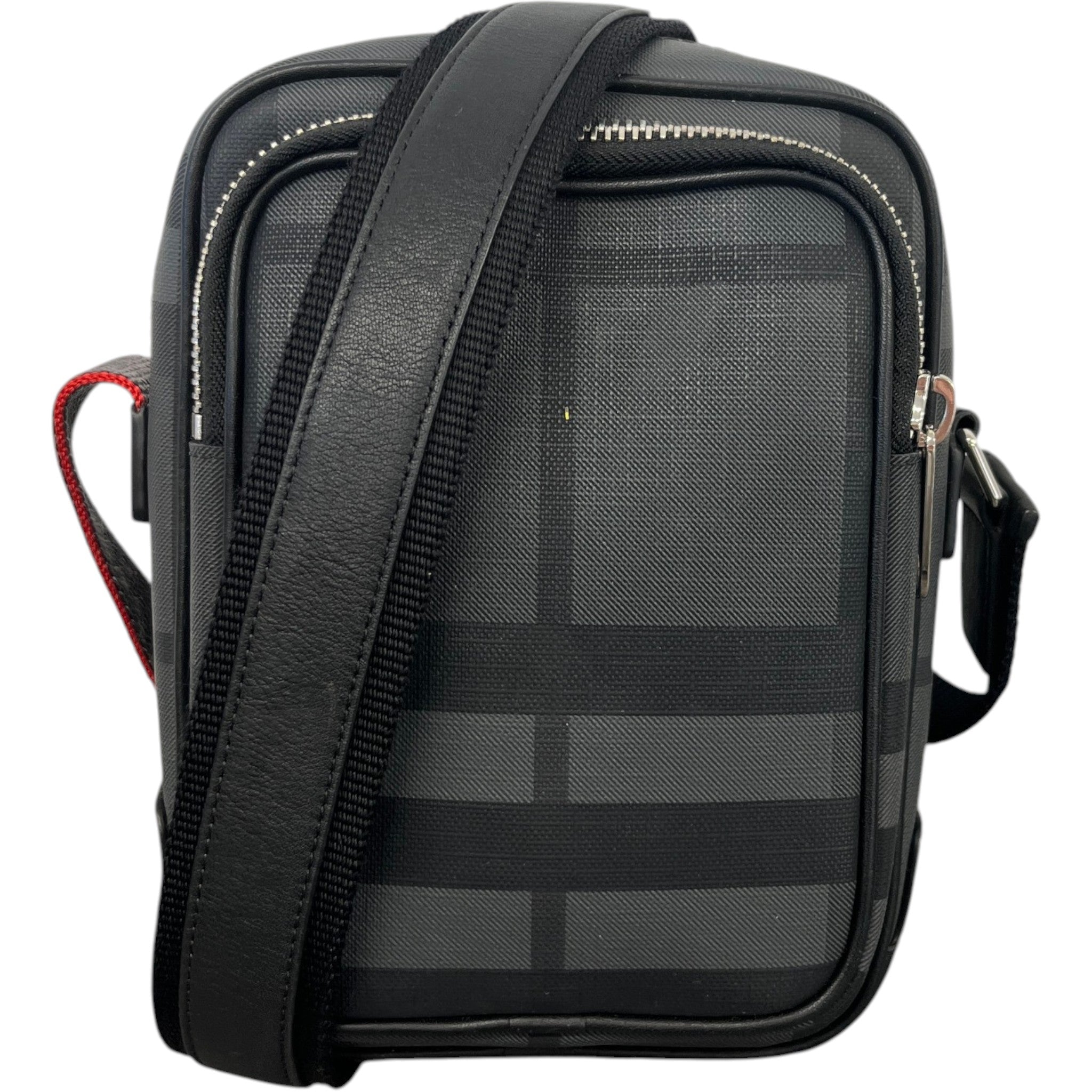 Men's Checkered Messenger Bag Black