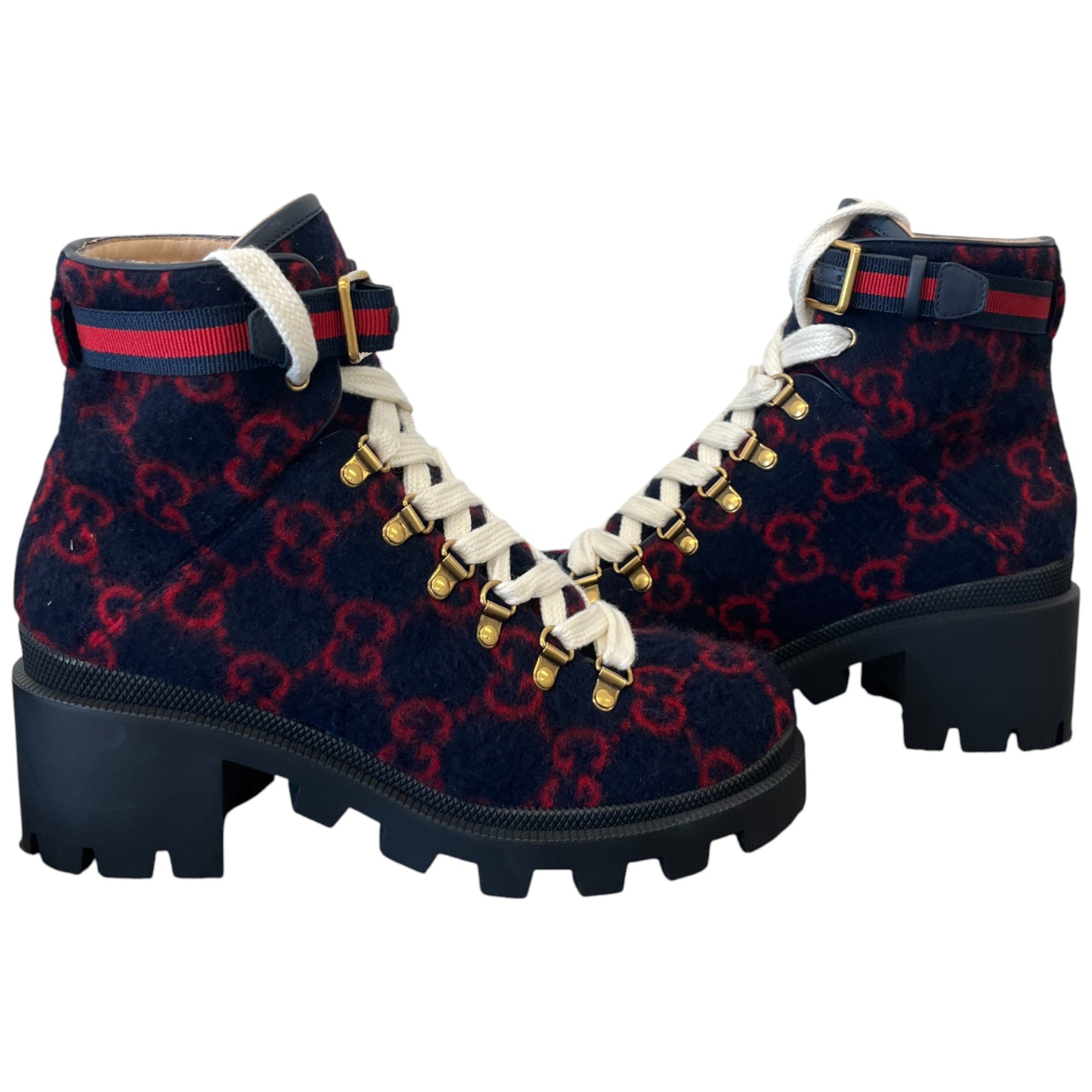 Women's Gg Lace-Up Boots Navy Size EU 38 / UK 5