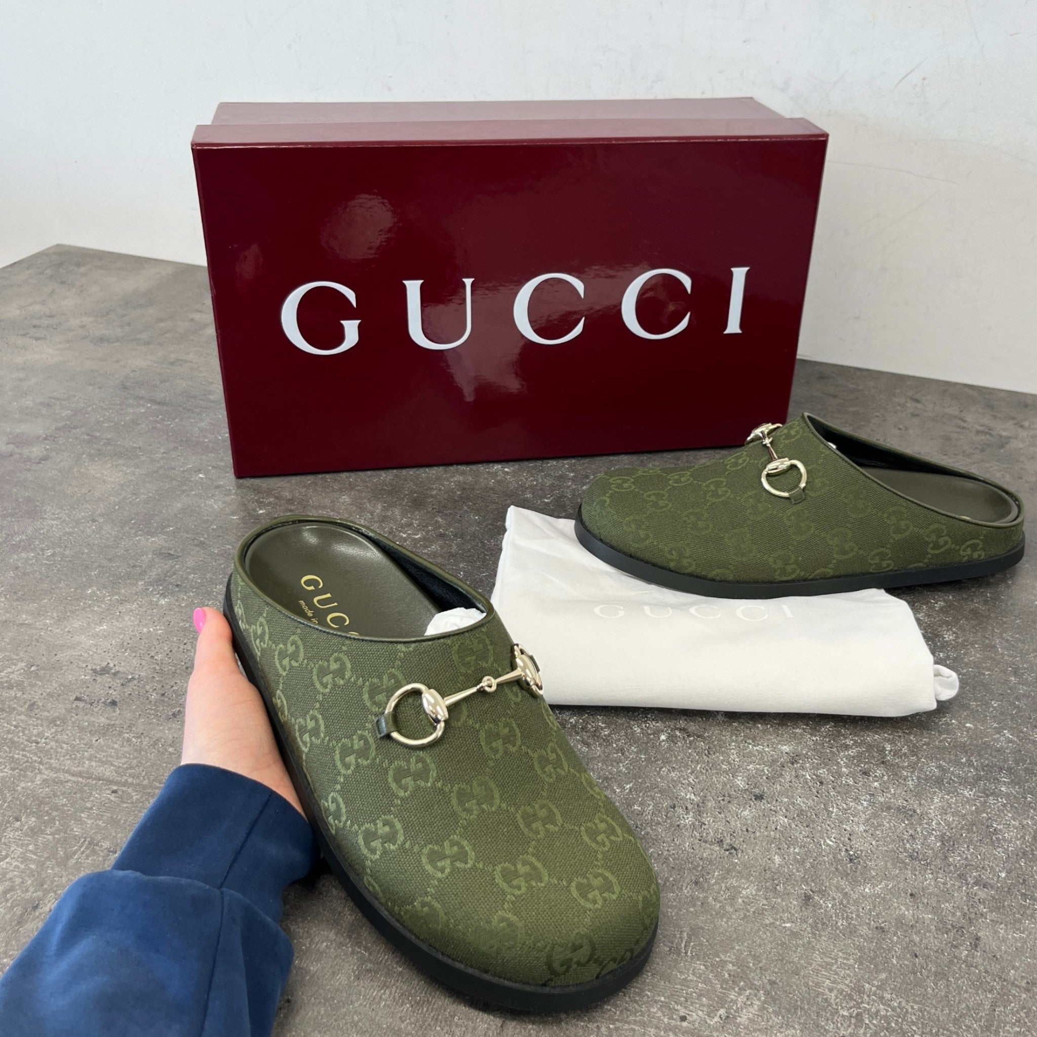 Women's Gg Supreme Mules Green Size EU 37 / UK 4
