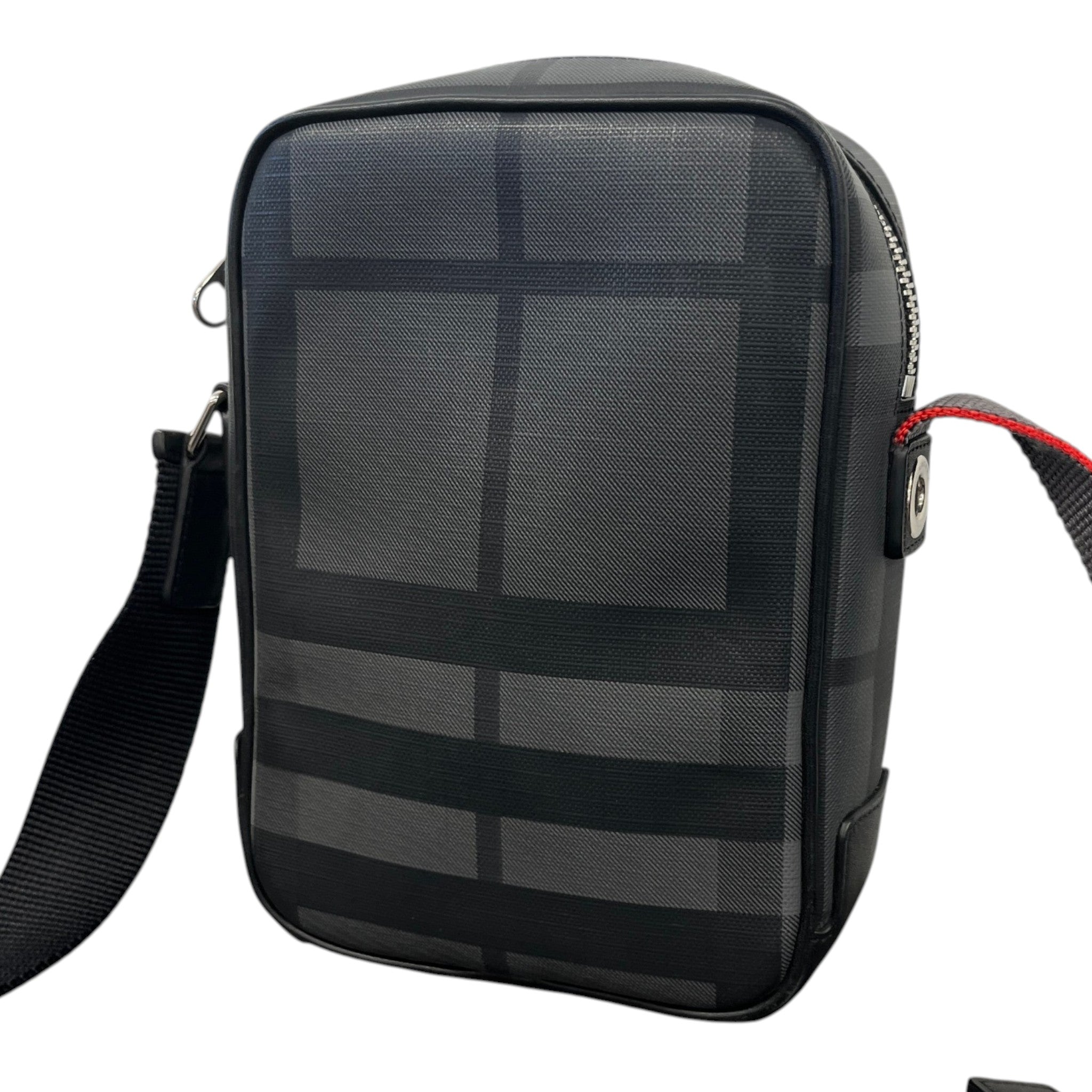 Men's Checkered Messenger Bag Black