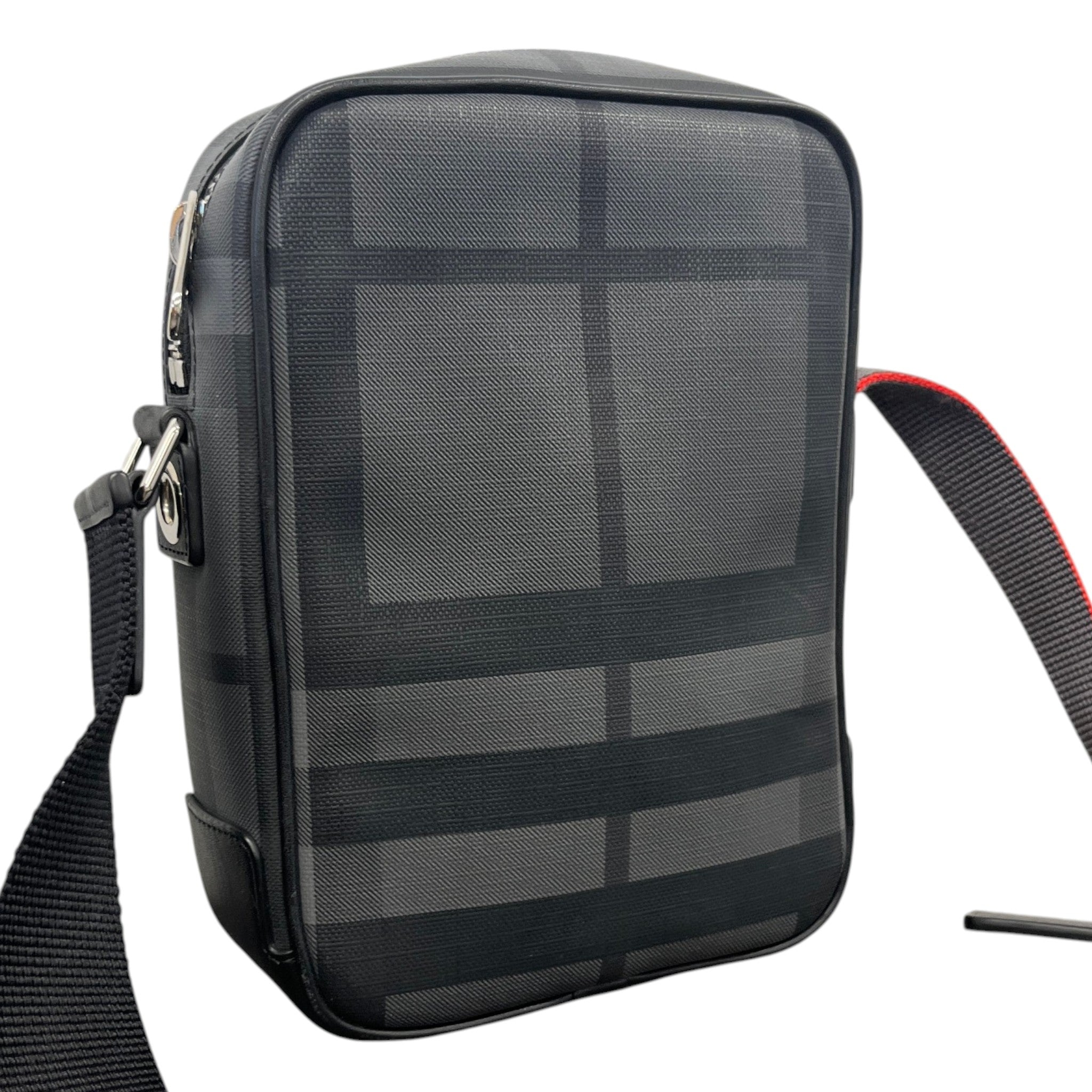 Men's Checkered Messenger Bag Black