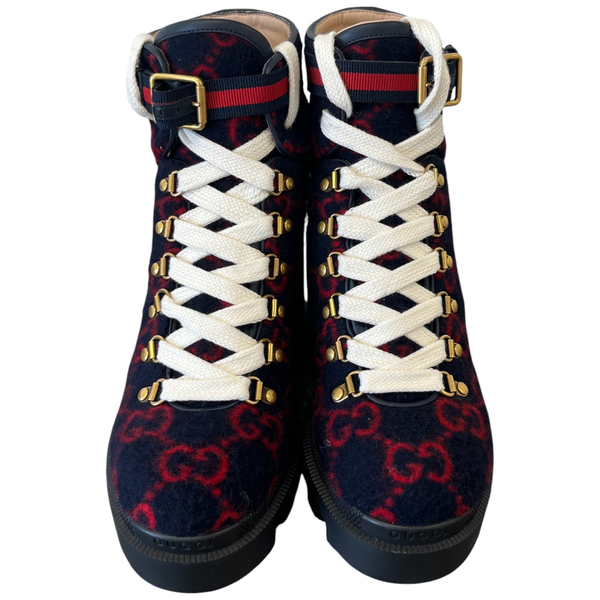 Women's Gg Lace-Up Boots Navy Size EU 38 / UK 5