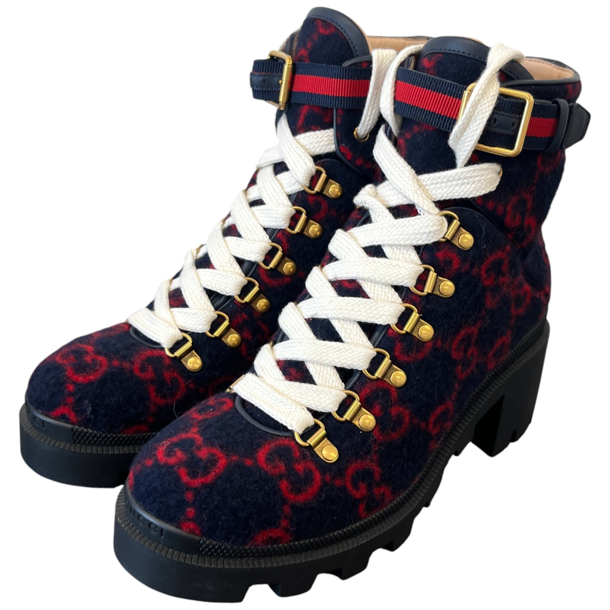 Women's Gg Lace-Up Boots Navy Size EU 38 / UK 5