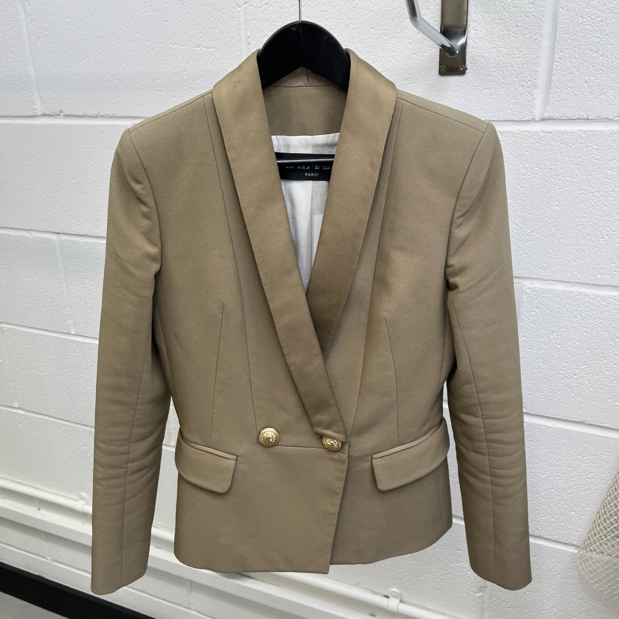 Women's Embellished Button Blazer Jacket Beige Size IT 38 / UK 6