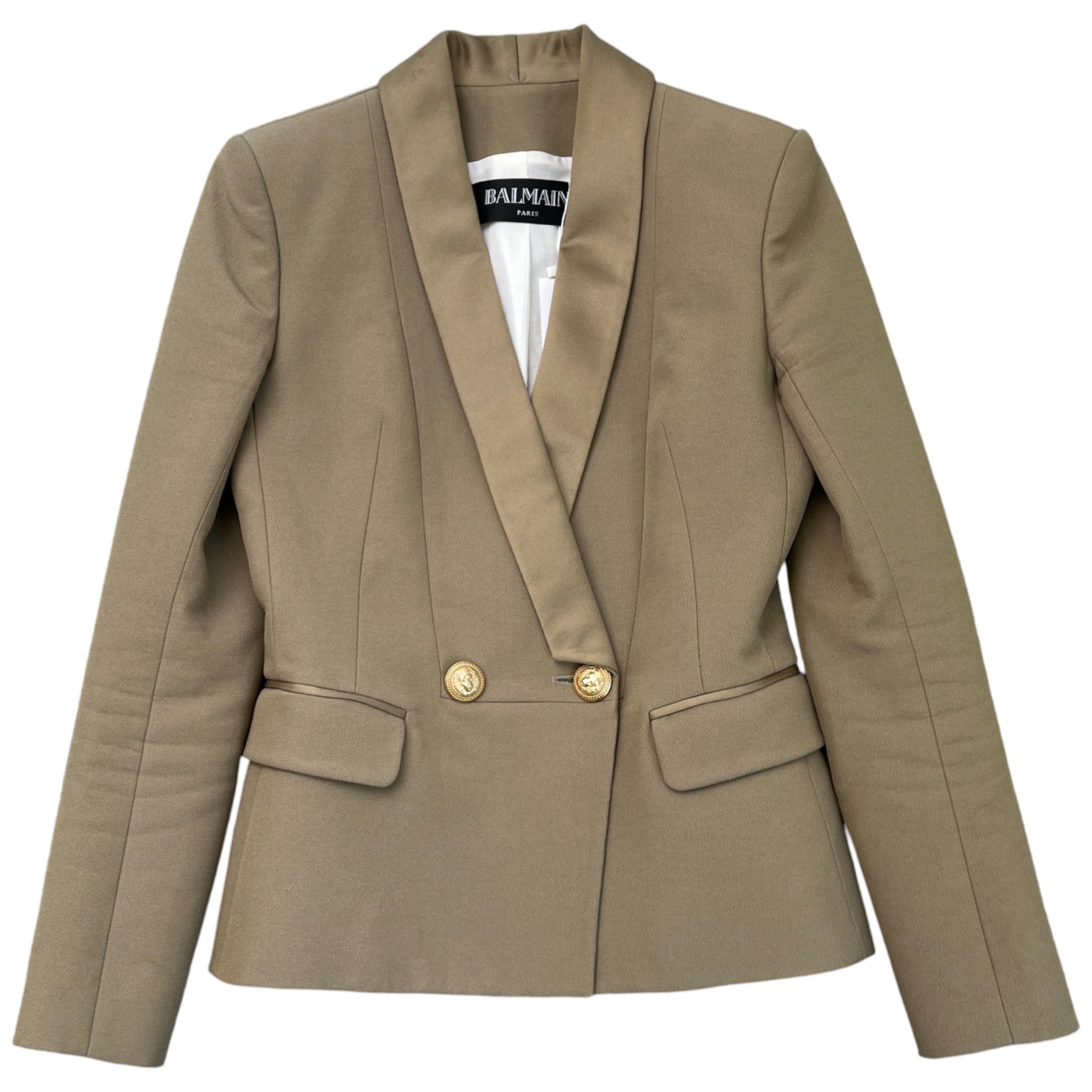 Women's Embellished Button Blazer Jacket Beige Size IT 38 / UK 6