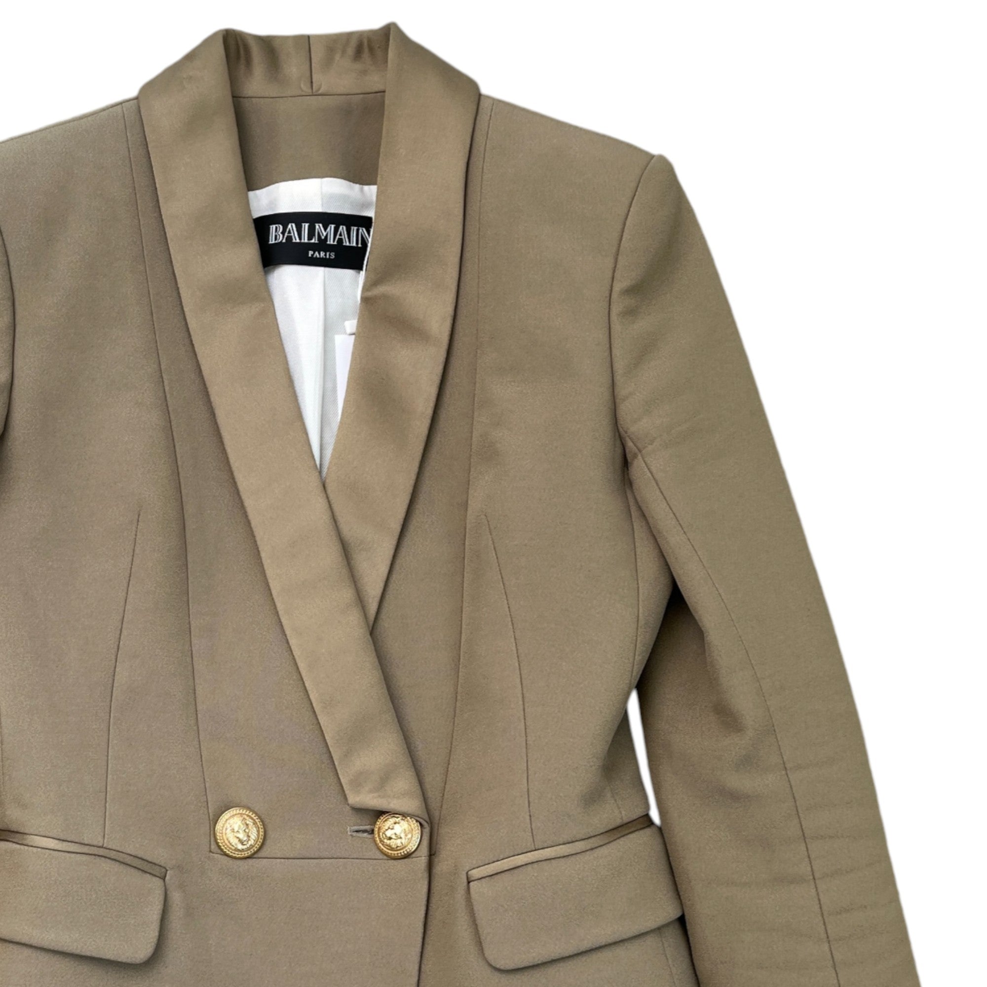 Women's Embellished Button Blazer Jacket Beige Size IT 38 / UK 6