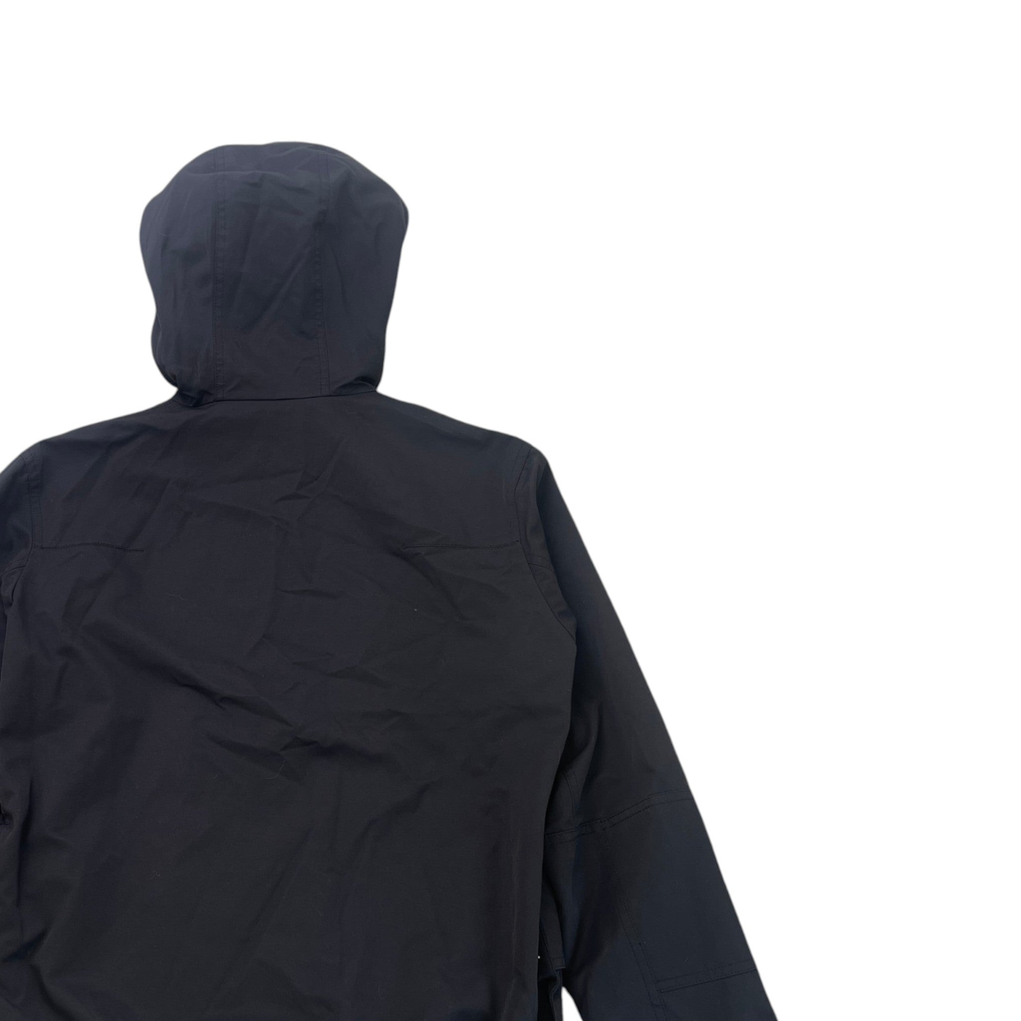 Men's Zipped Hooded Parka Jacket Black Size IT 48 / M