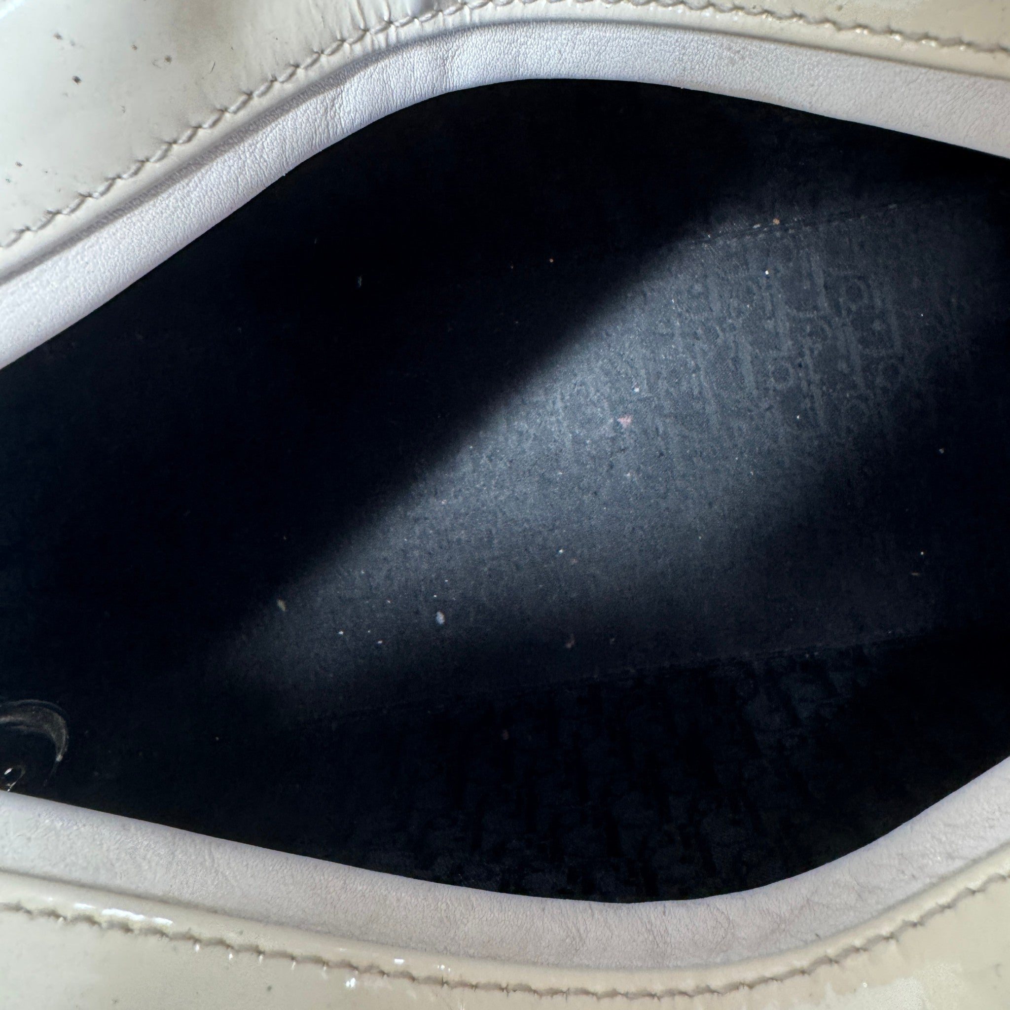 Women's Lady Dior Medium Patent Bag Cream