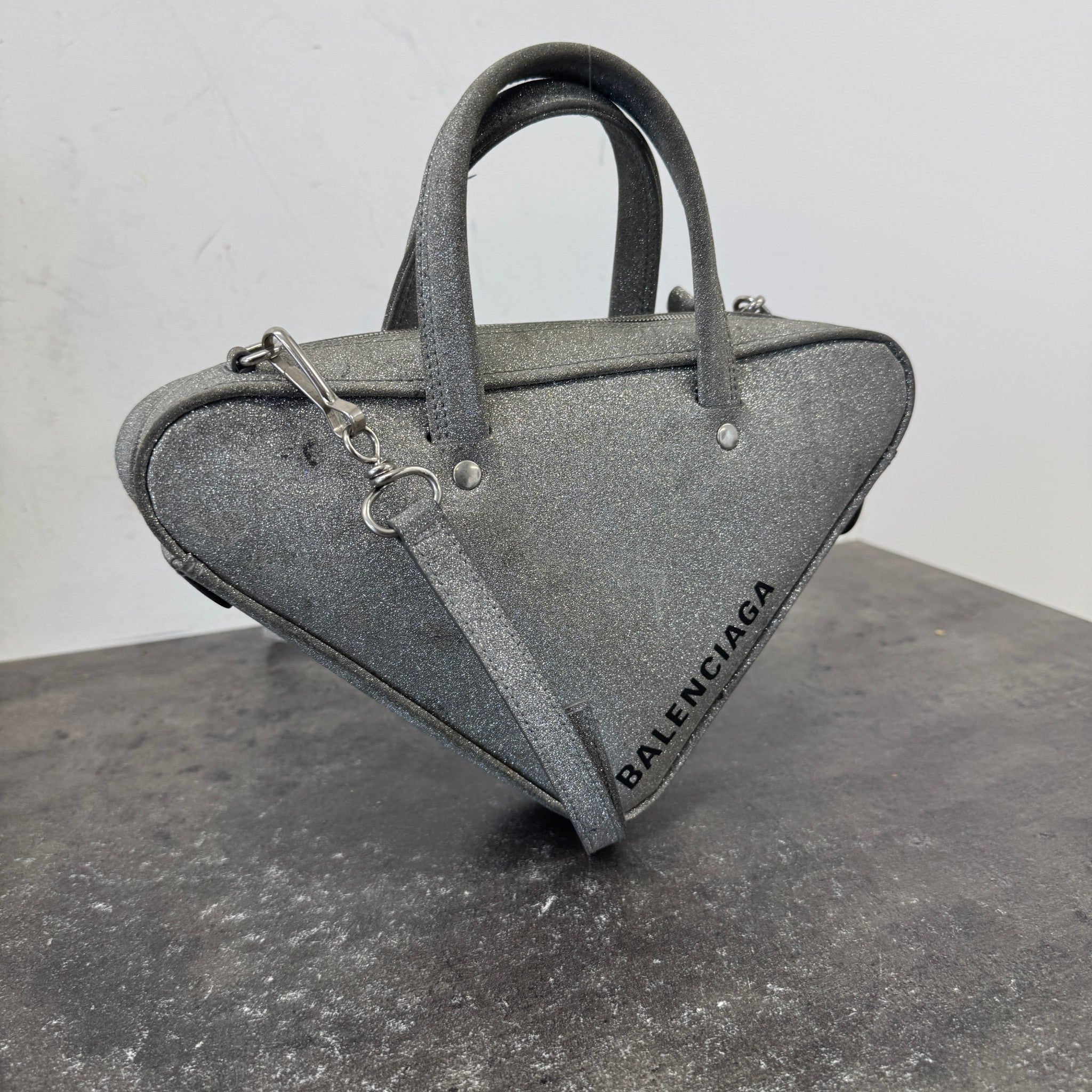 Women's Glitter Triangle Duffle Xs Bag Silver