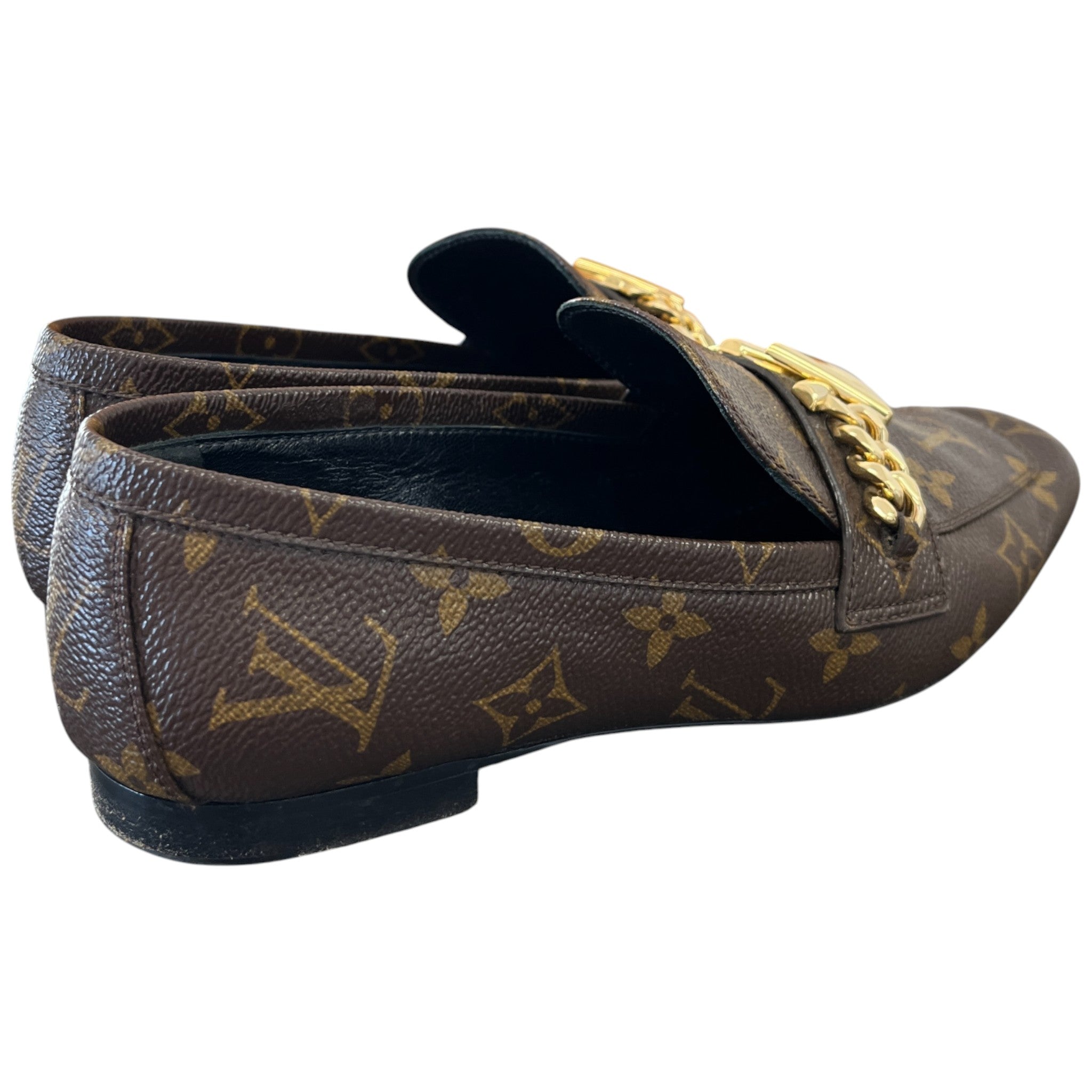 Women's Monogram Upper Case Loafers Brown Size EU 36 / UK 3