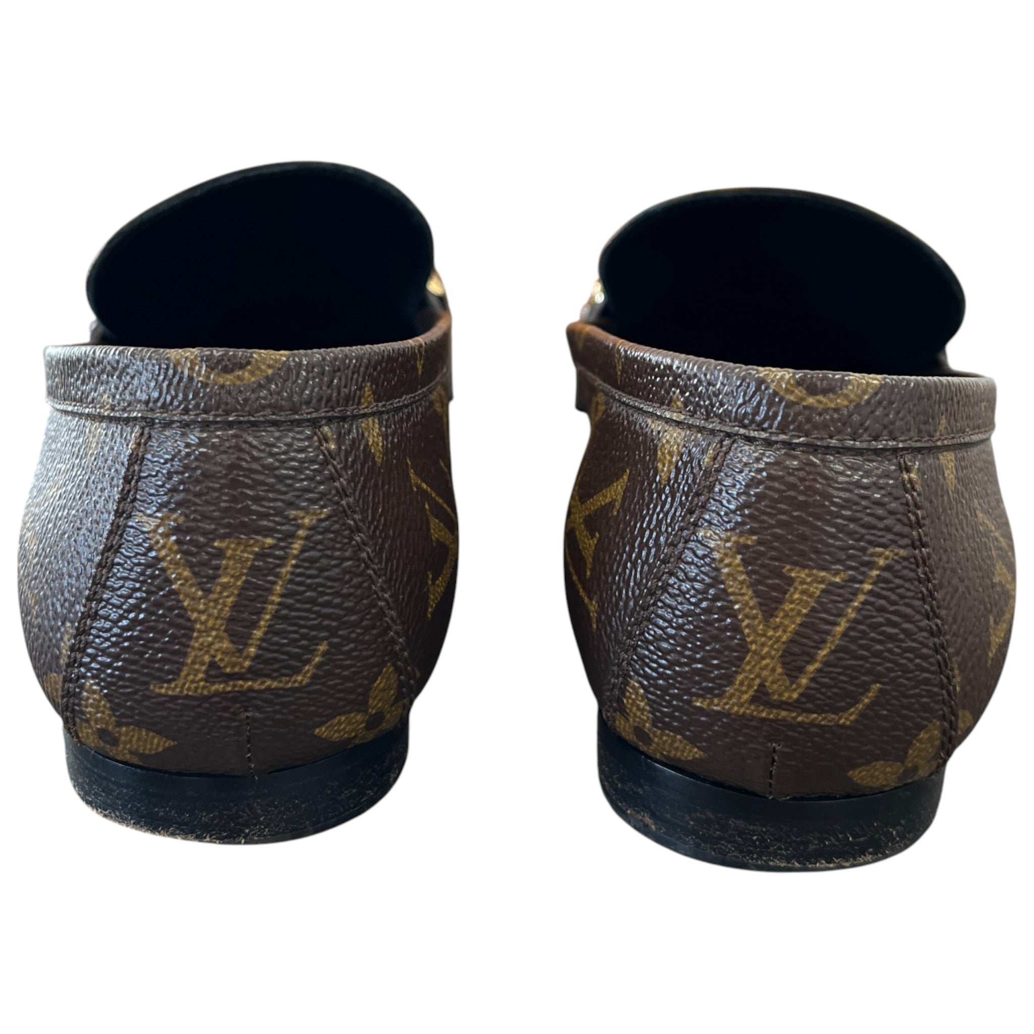 Women's Monogram Upper Case Loafers Brown Size EU 36 / UK 3