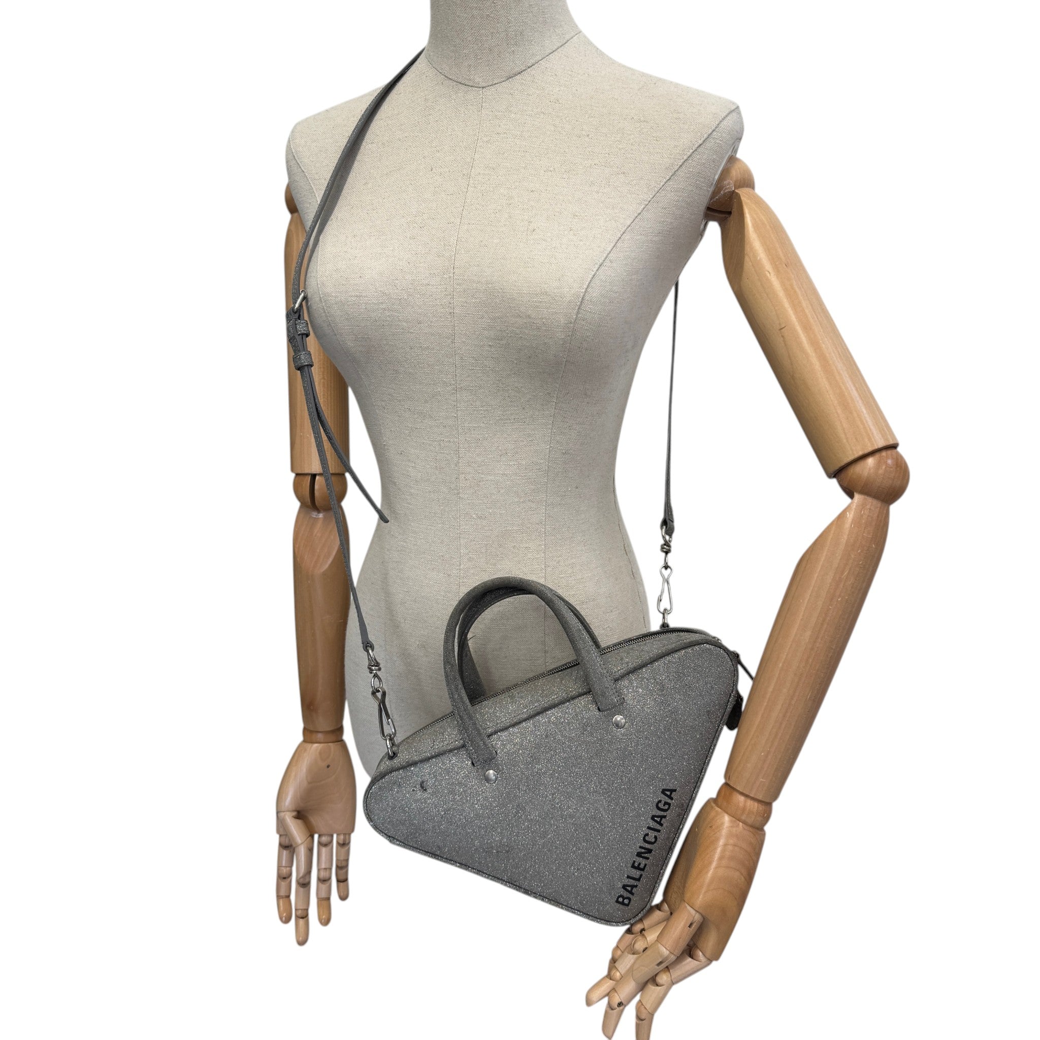 Women's Glitter Triangle Duffle Xs Bag Silver