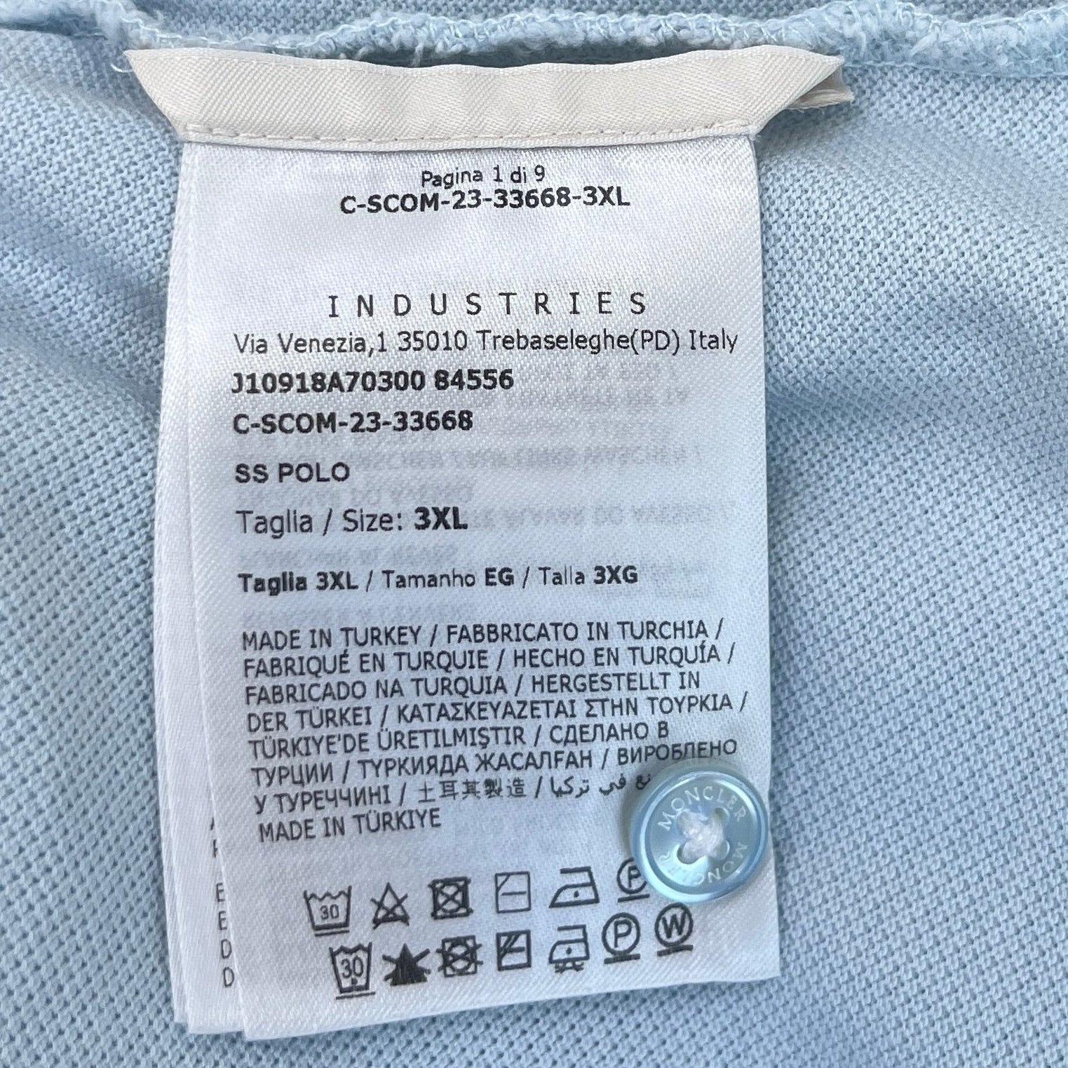 Men's Maglia Polo Shirt Blue Size XXXL