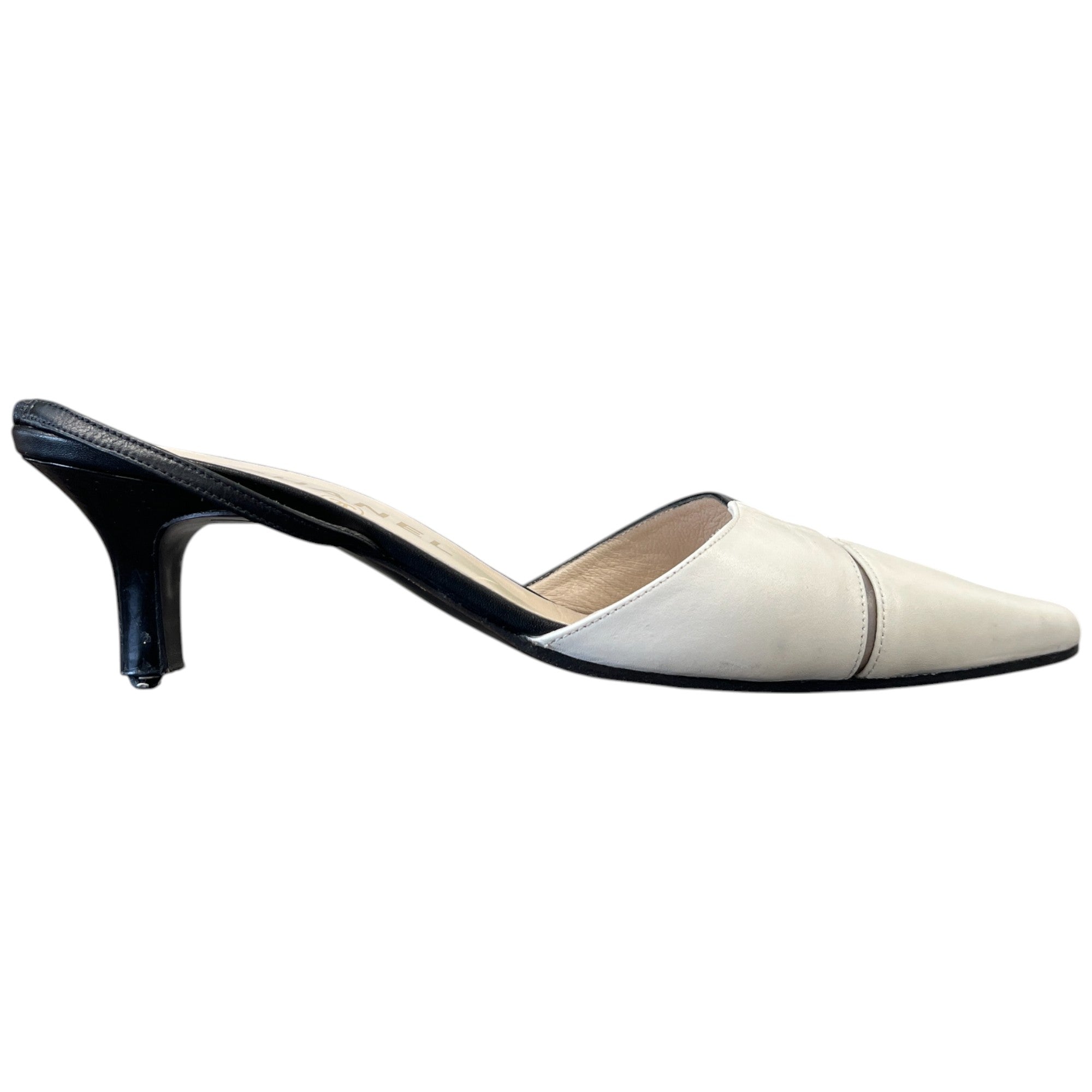 Women's Two Tone Slingback Mules Black Size EU 36.5 / UK 3.5