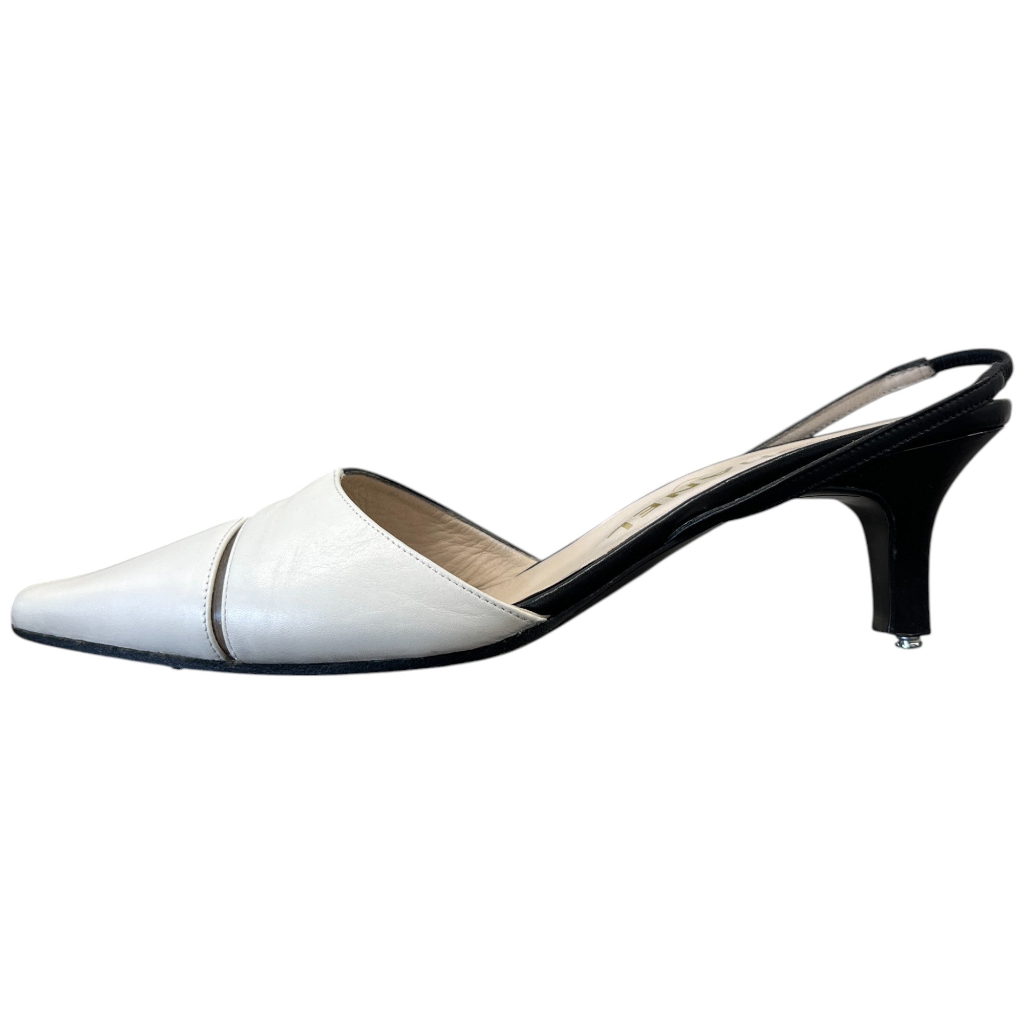 Women's Two Tone Slingback Mules Black Size EU 36.5 / UK 3.5