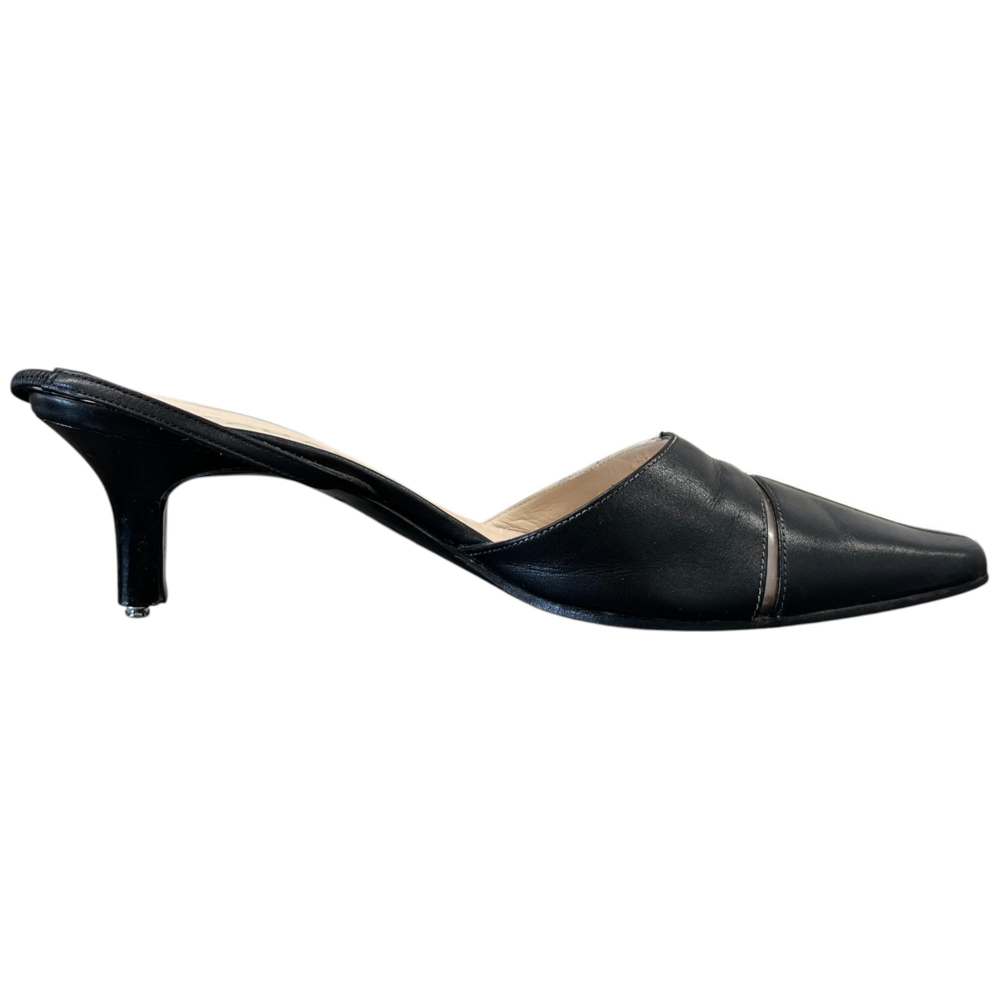 Women's Two Tone Slingback Mules Black Size EU 36.5 / UK 3.5