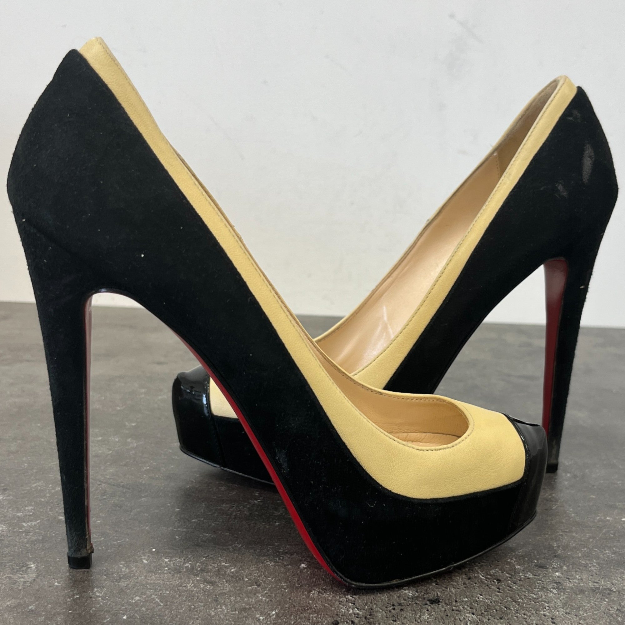 Women's Two Tone Heels Beige Size EU 38 / UK 5