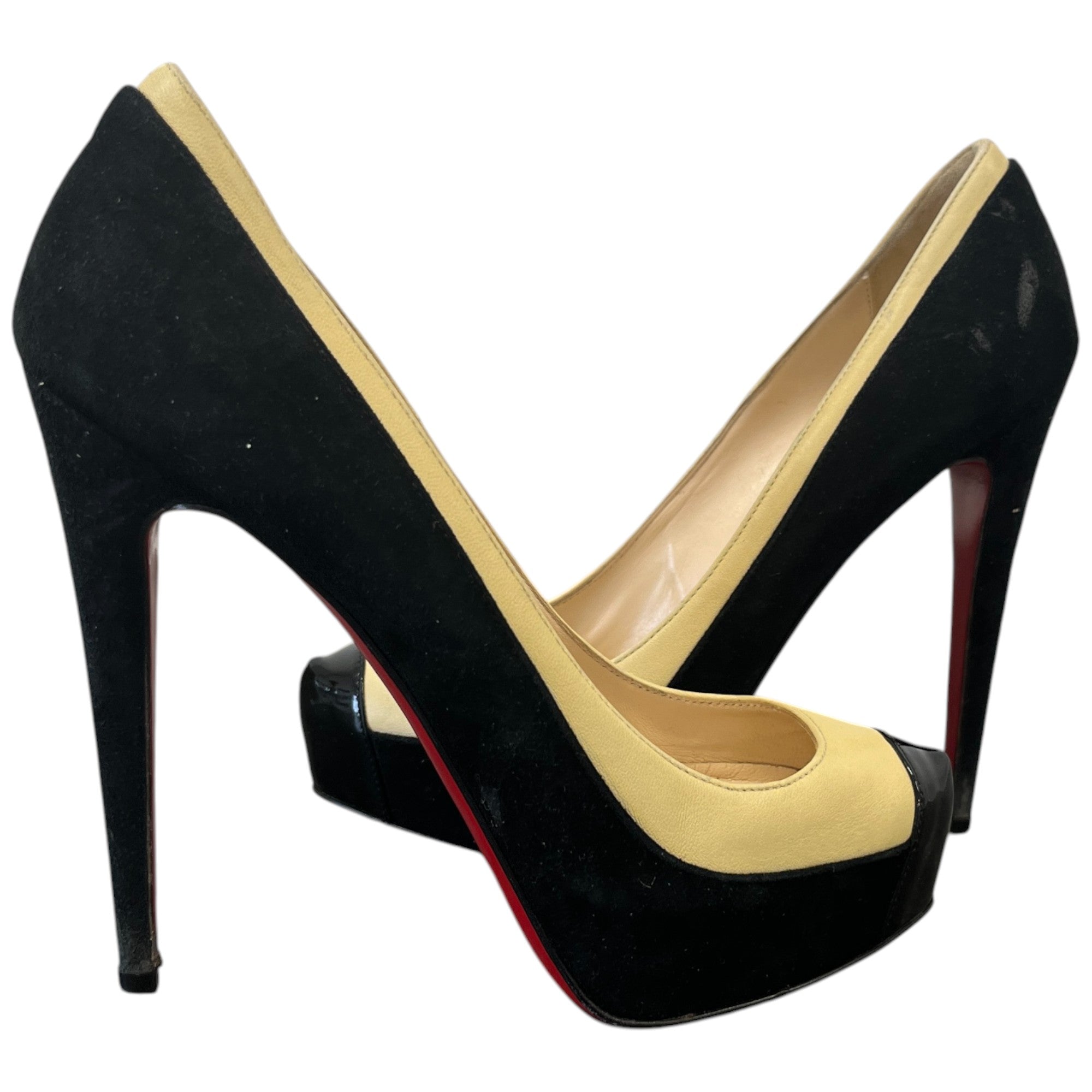 Women's Two Tone Heels Beige Size EU 38 / UK 5