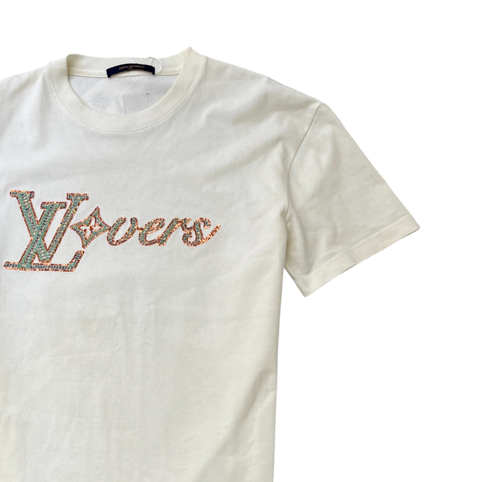 Men's Embroidered Logo T-Shirt White Size M