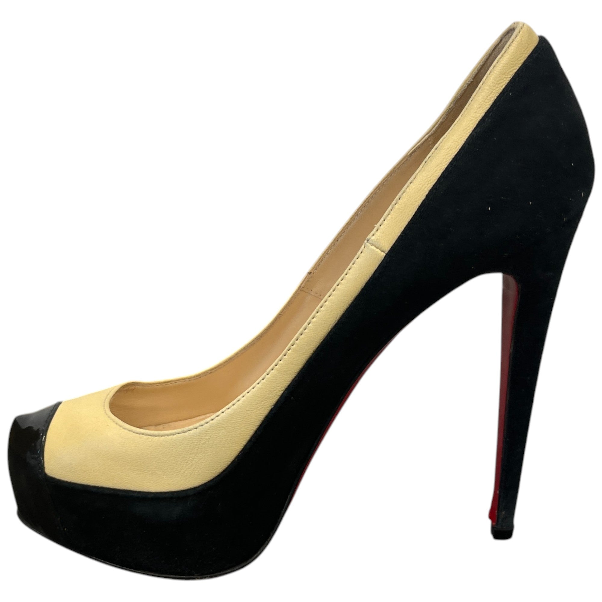 Women's Two Tone Heels Beige Size EU 38 / UK 5