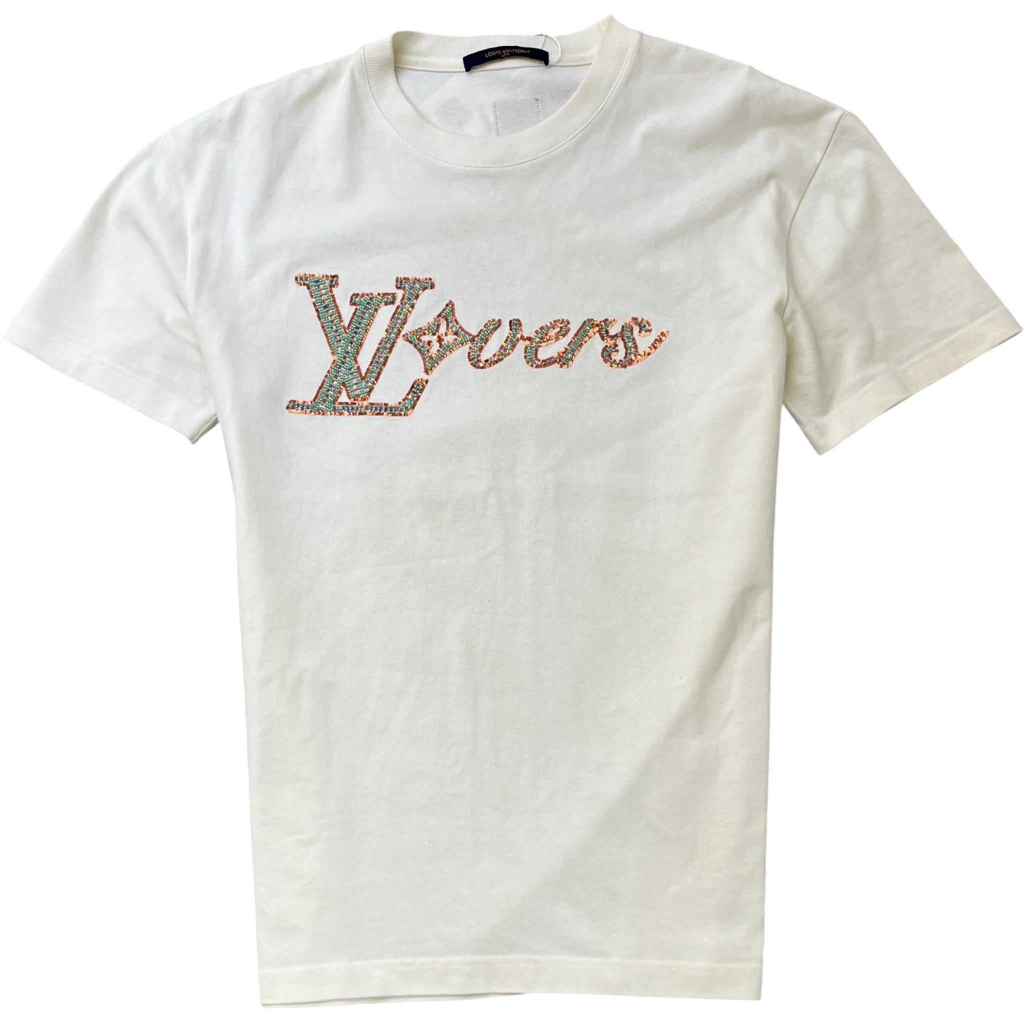 Men's Embroidered Logo T-Shirt White Size M