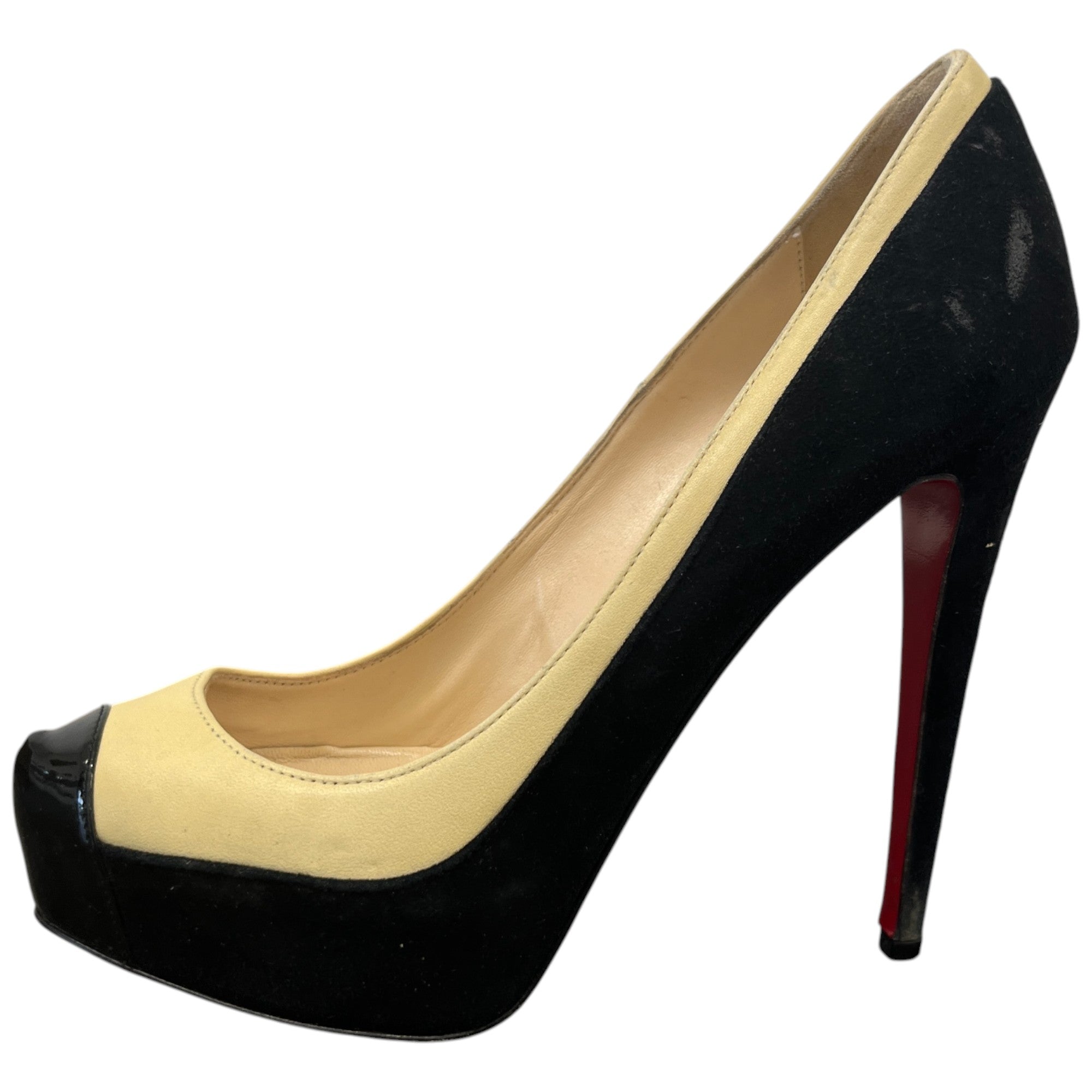 Women's Two Tone Heels Beige Size EU 38 / UK 5