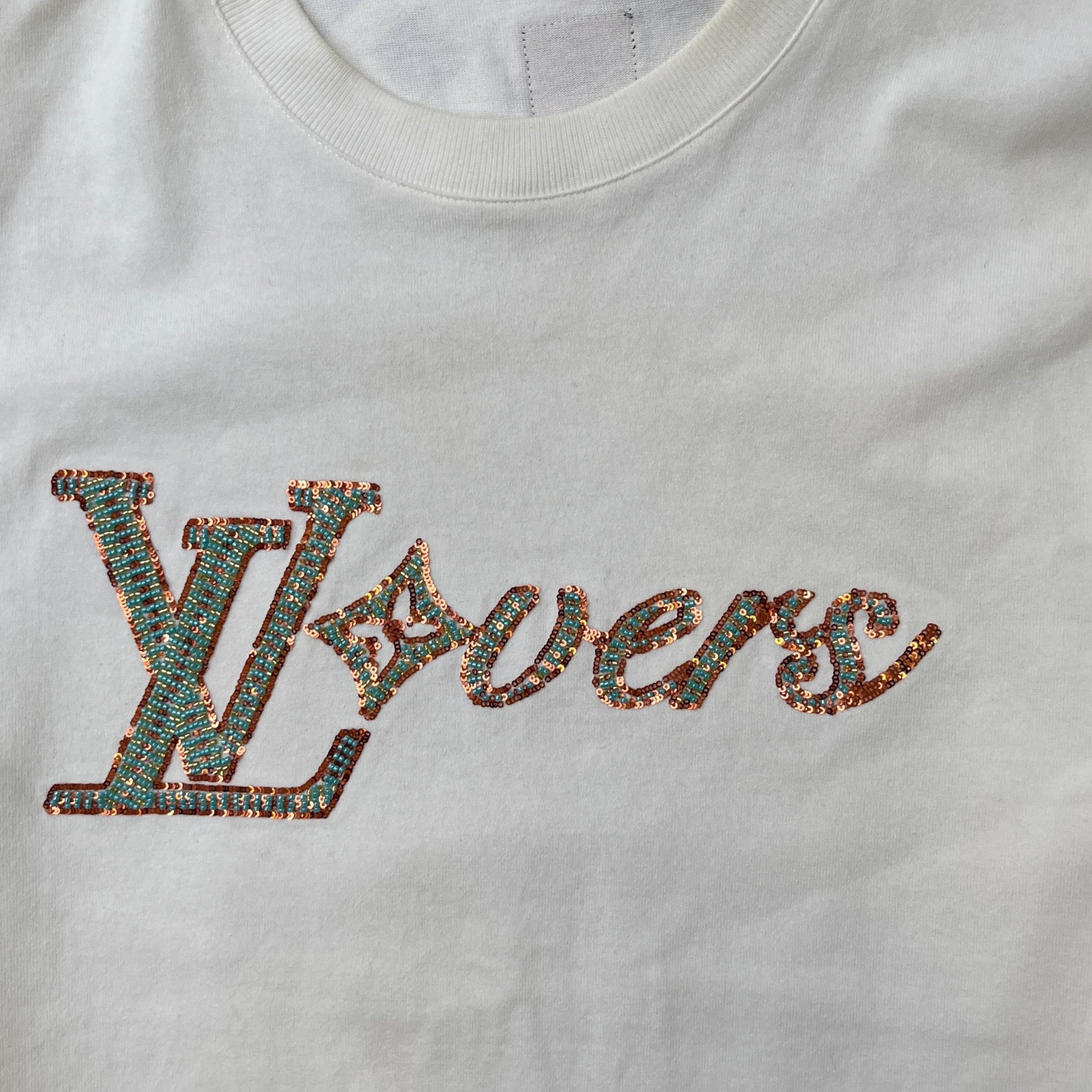 Men's Embroidered Logo T-Shirt White Size M