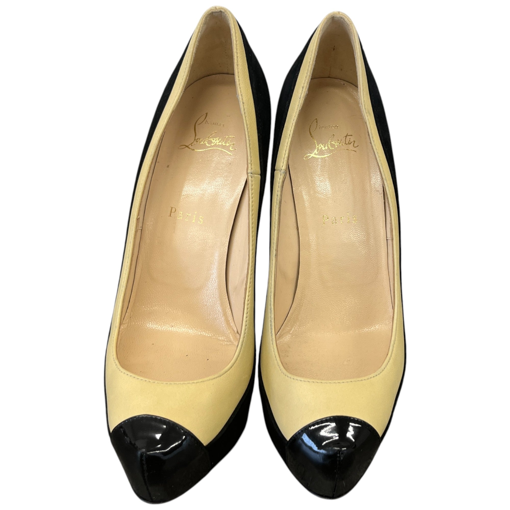 Women's Two Tone Heels Beige Size EU 38 / UK 5