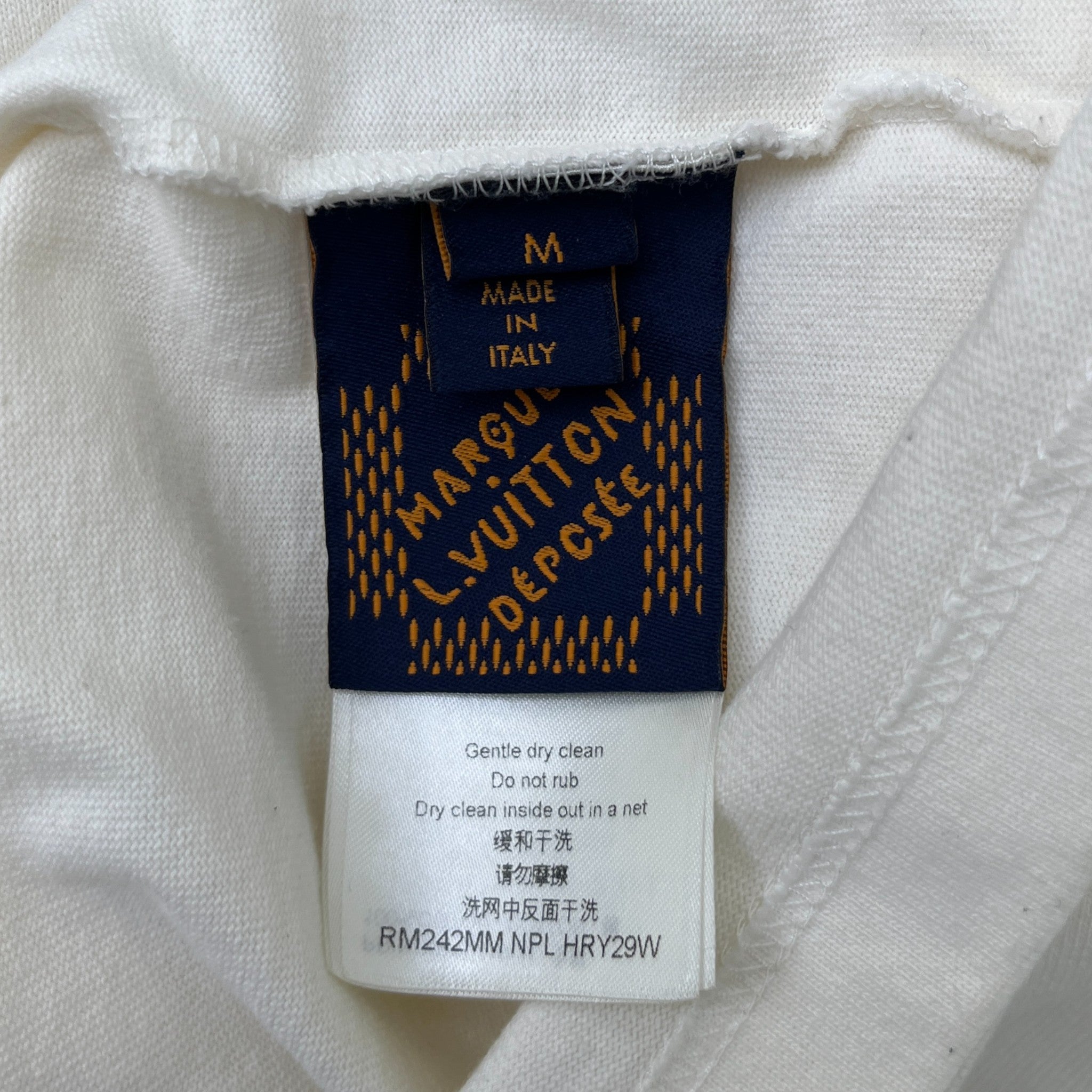 Men's Embroidered Logo T-Shirt White Size M