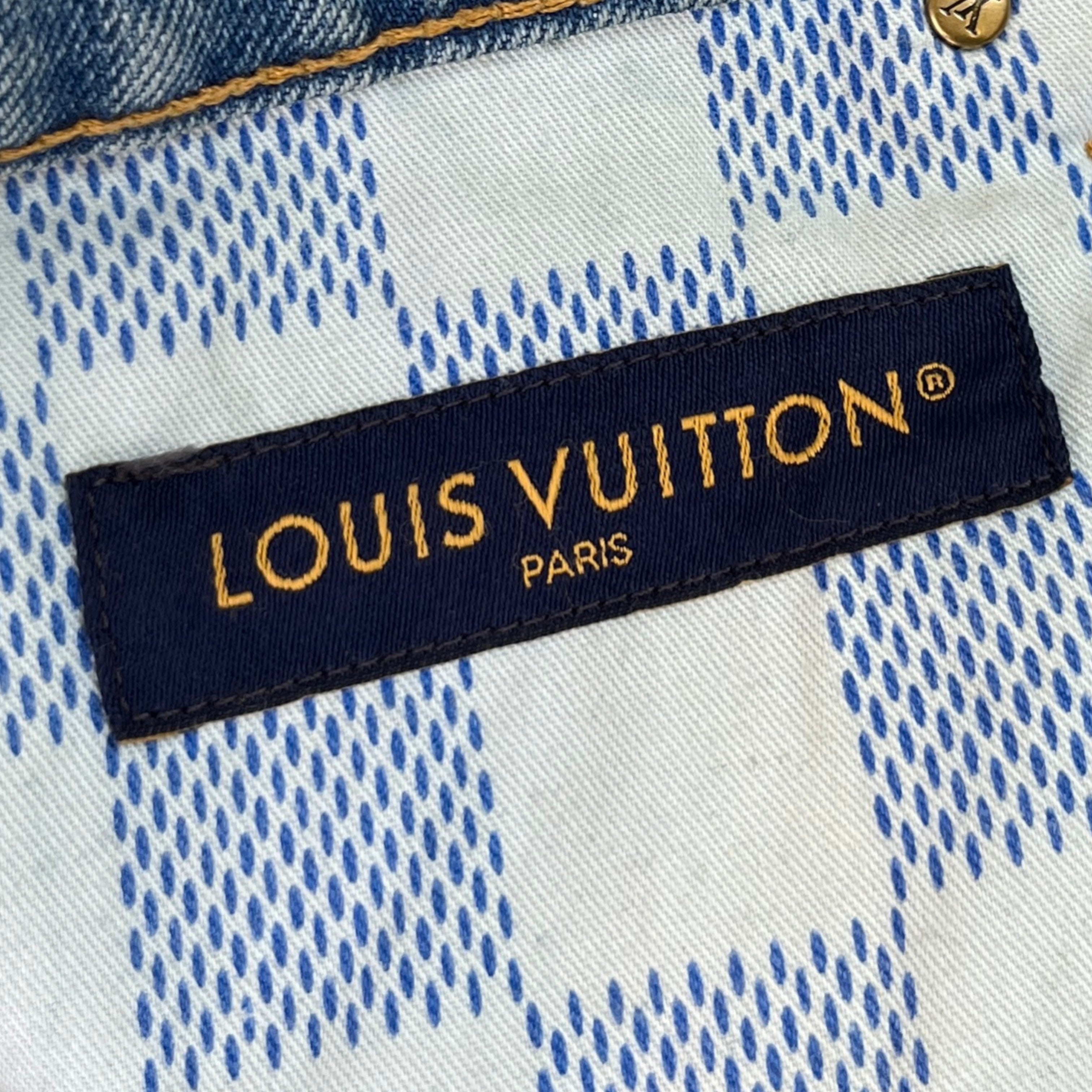 Men's Embroidered Lv Jeans Blue Size XS