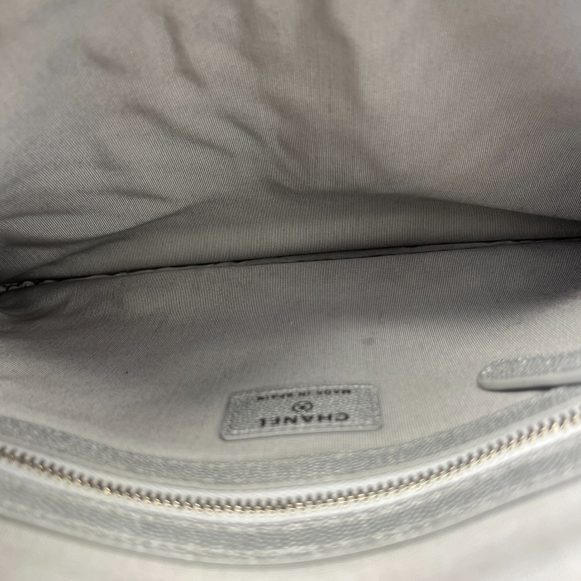 Women's Cc Quilted Caviar Pouch Silver