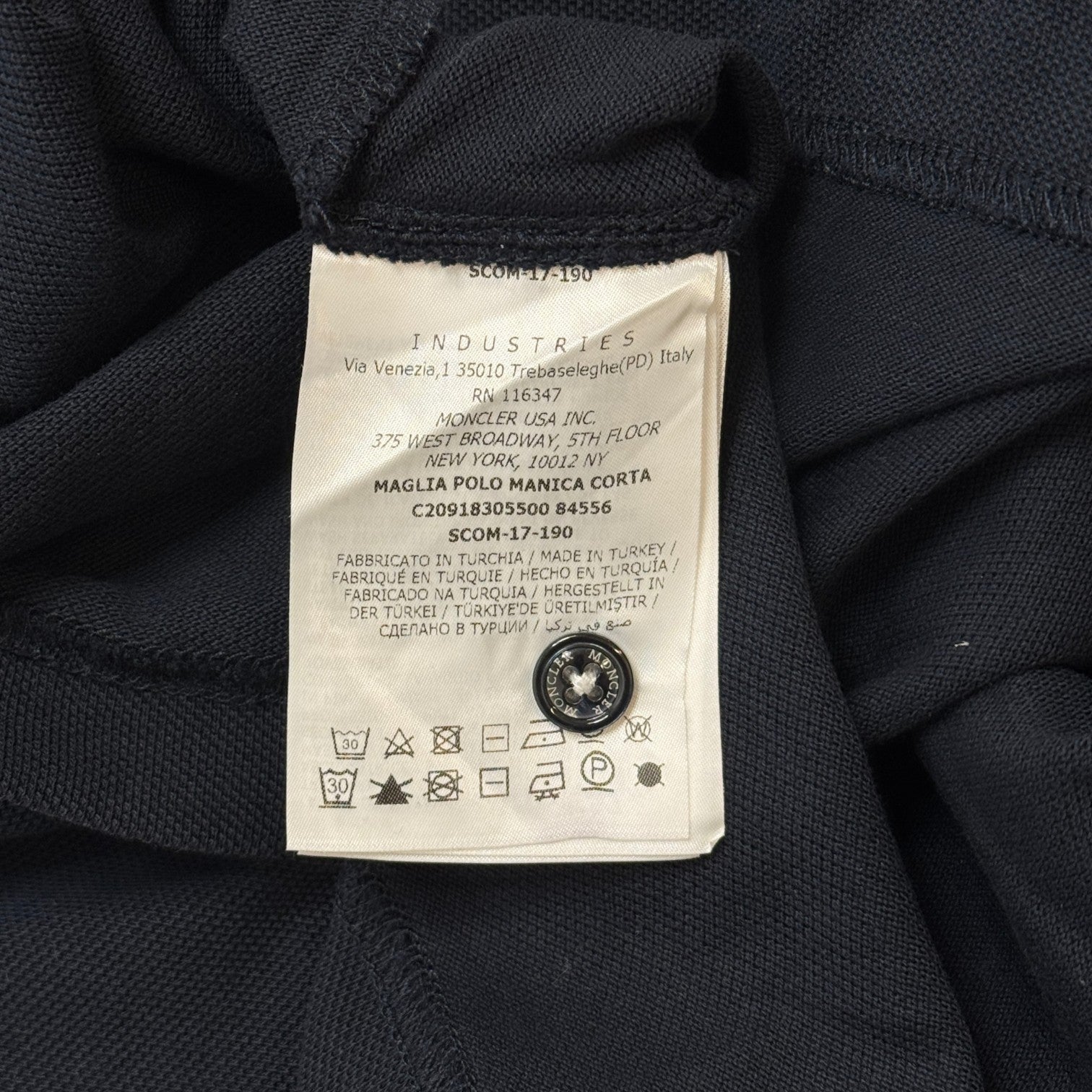 Men's Maglia Polo Shirt Navy Size L