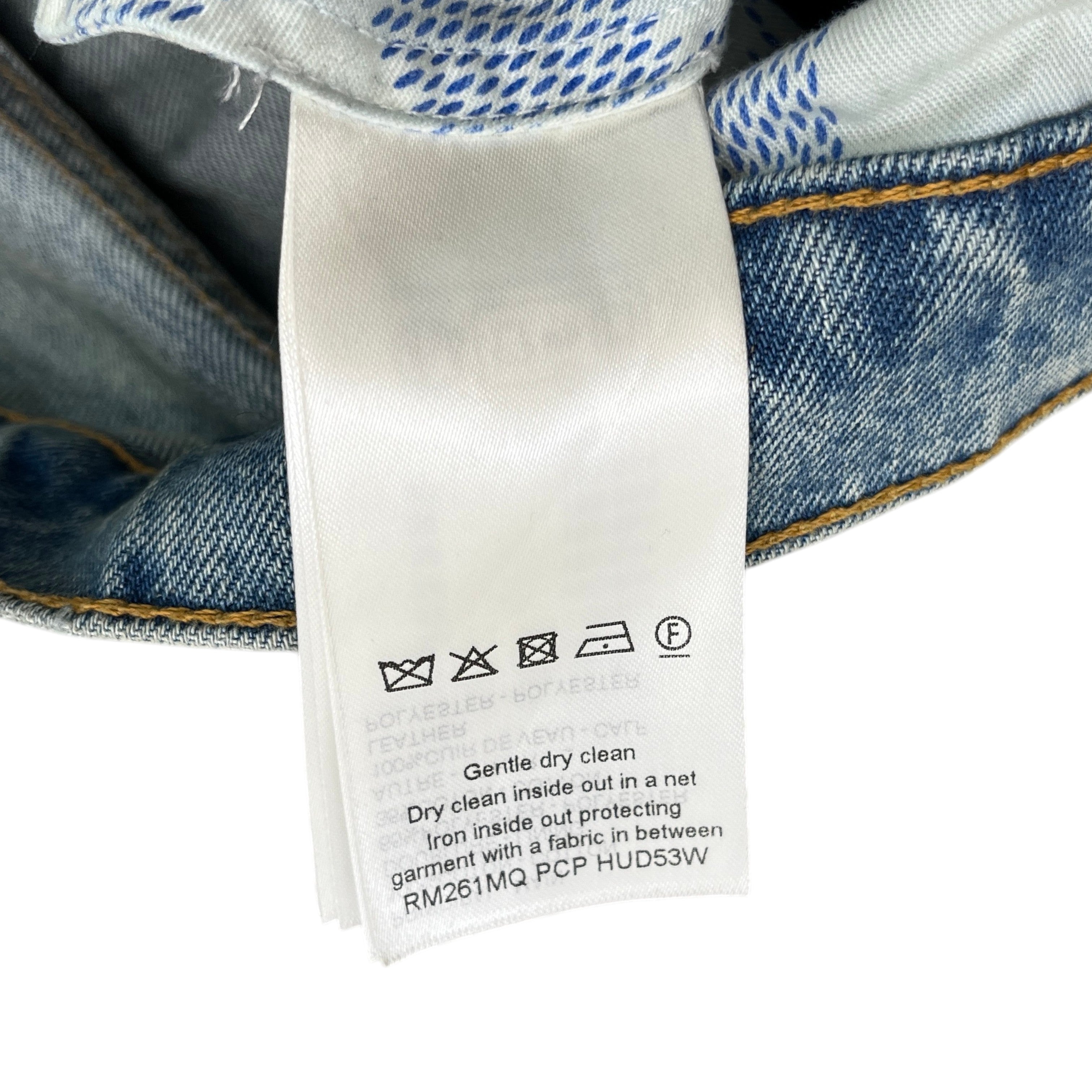 Men's Embroidered Lv Jeans Blue Size XS