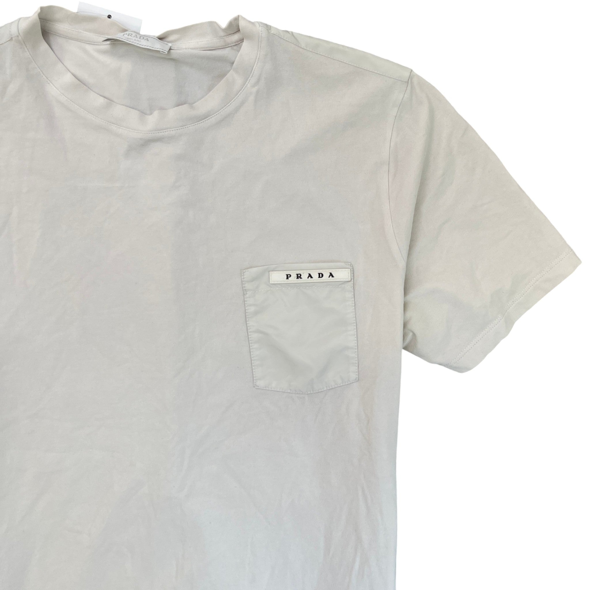 Men's Nylon Pocket Logo T-Shirt White Size L