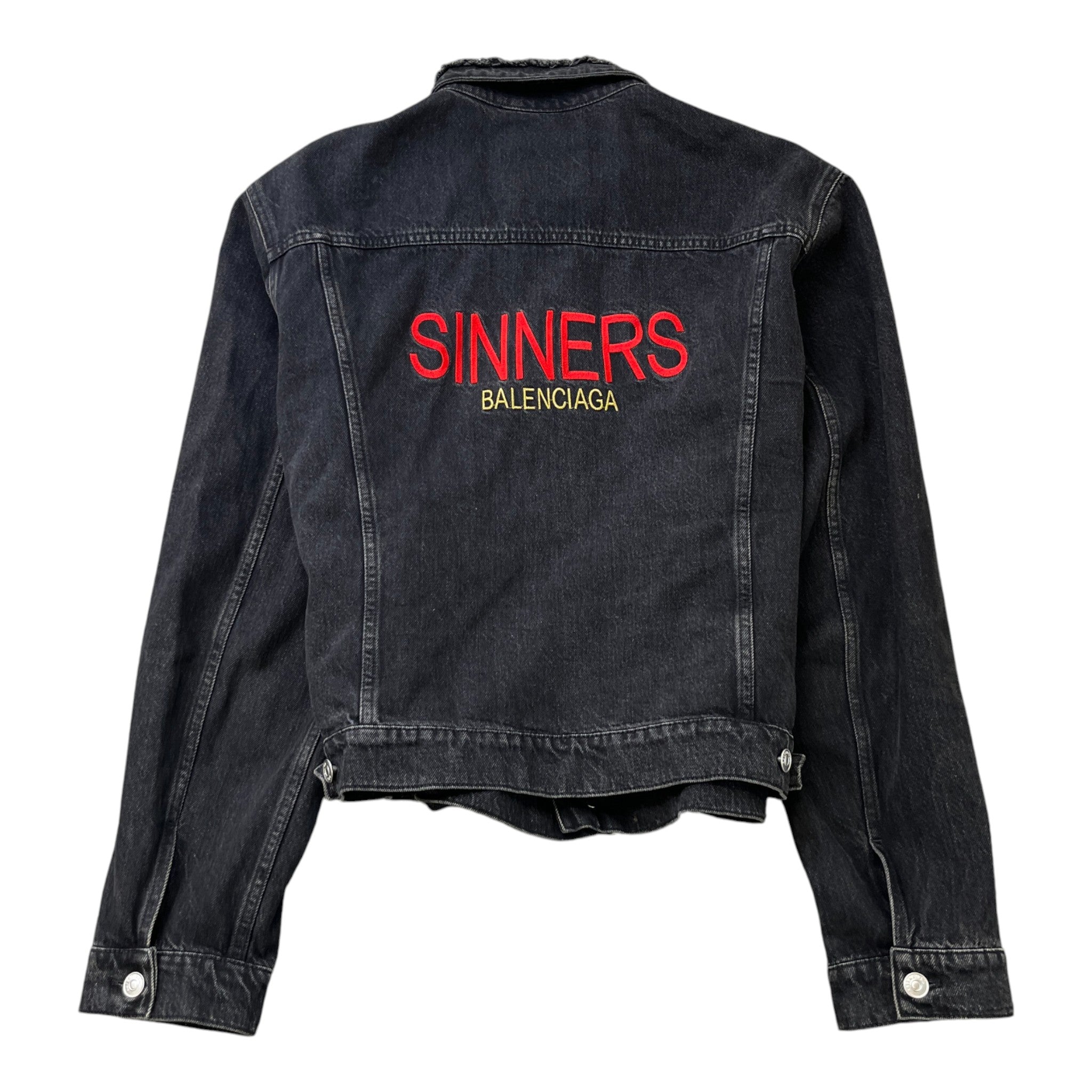 Men's Sinners Distressed Jacket Black Size IT 52 / XL