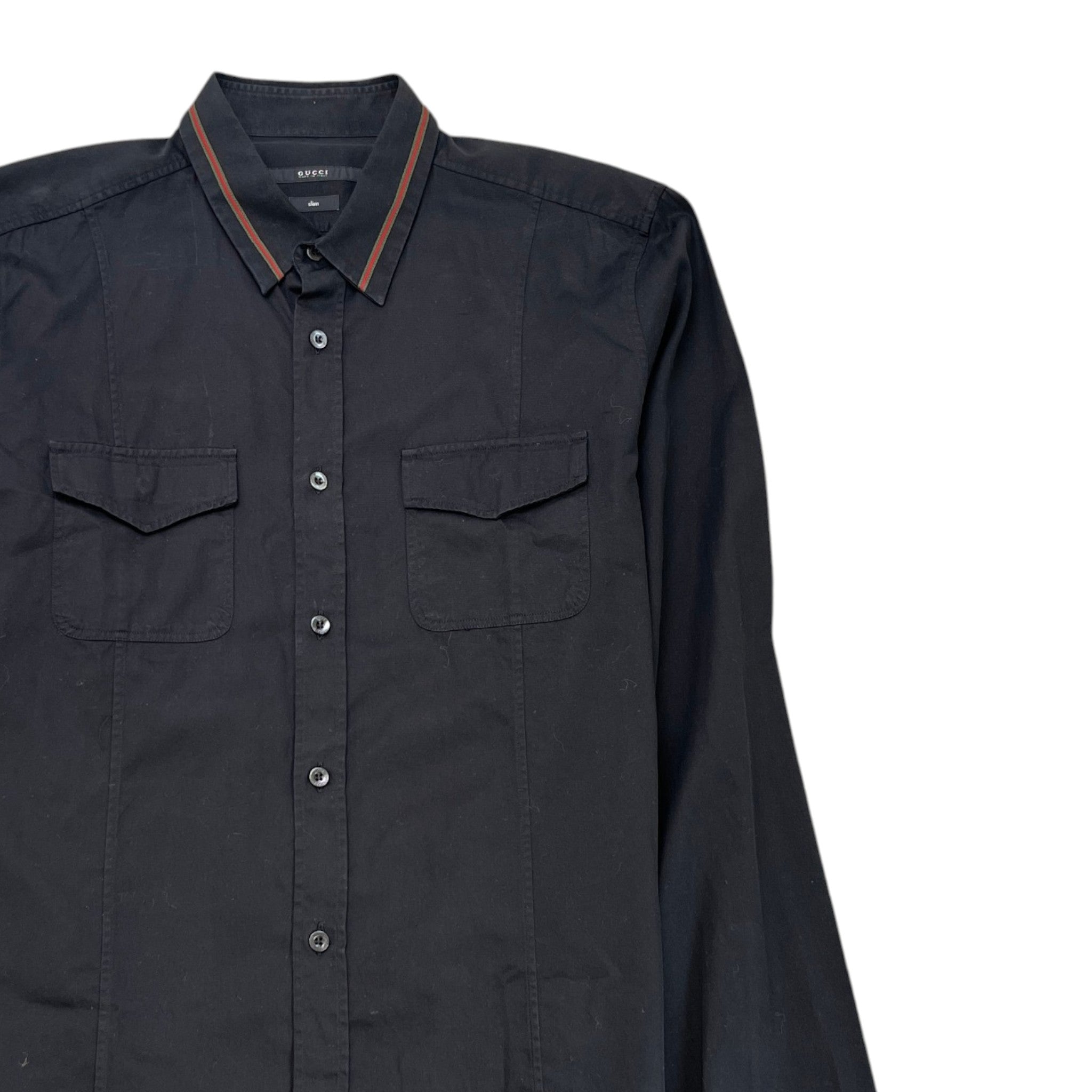 Men's Web Collar Polo Shirt Black Size L