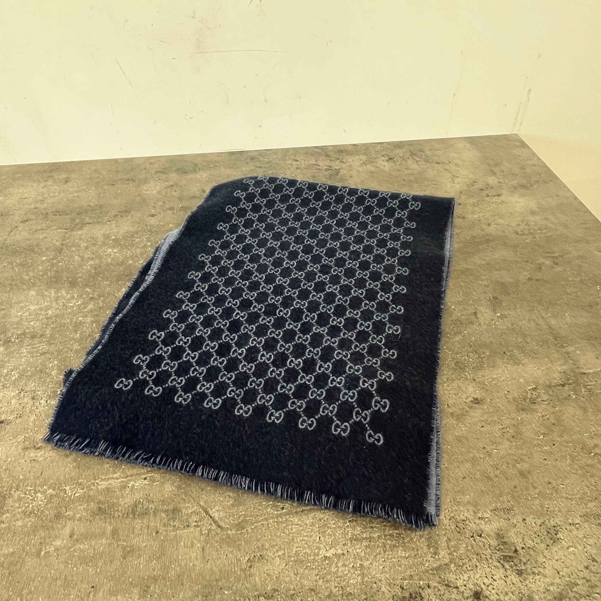 Men's Gg Jacquard Scarf Blue