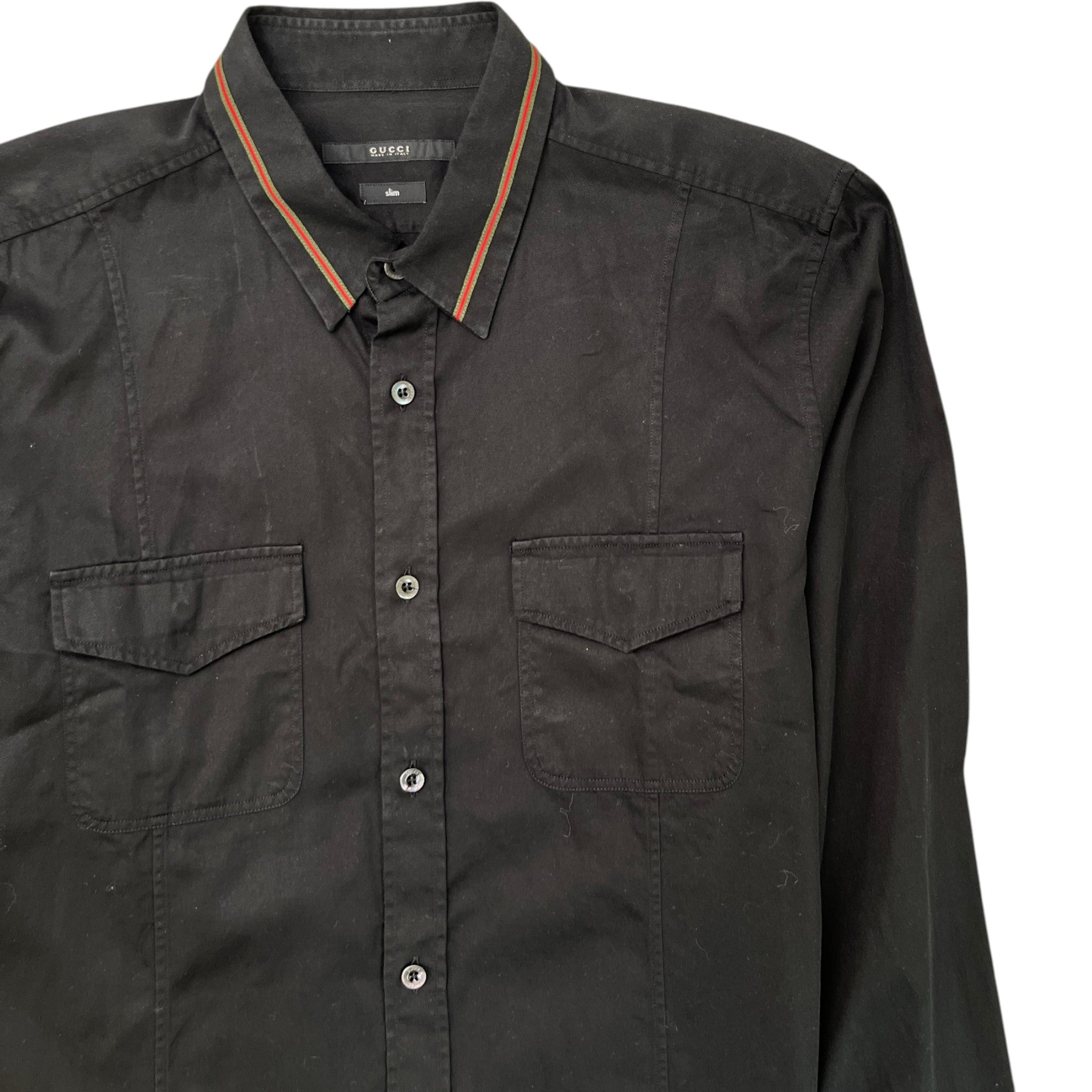 Men's Web Collar Polo Shirt Black Size L