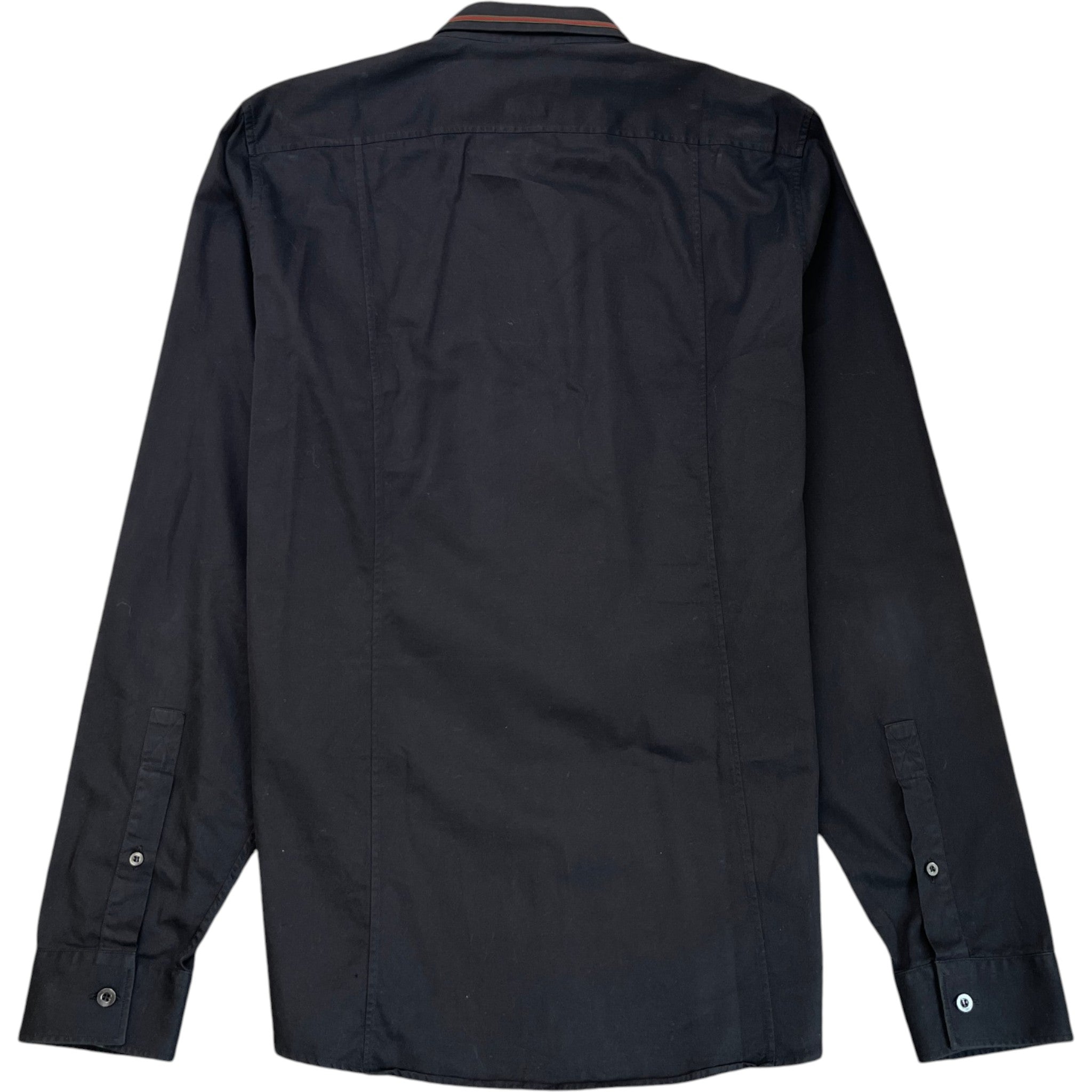Men's Web Collar Polo Shirt Black Size L