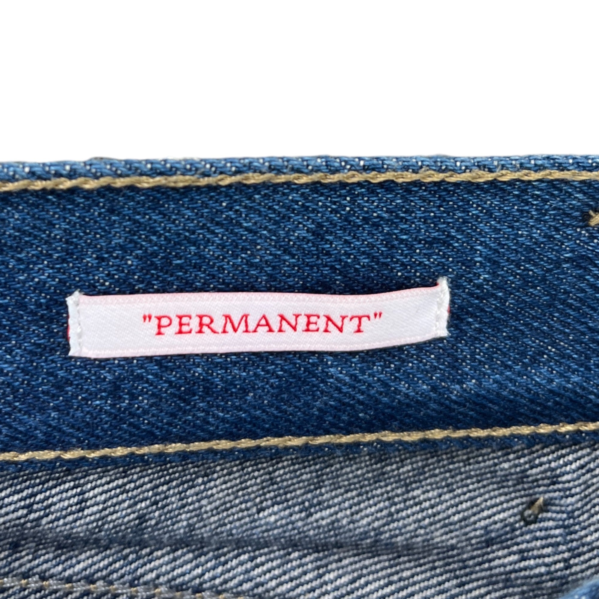 Men's Stripe Logo Print Jeans Blue Size Waist 31"