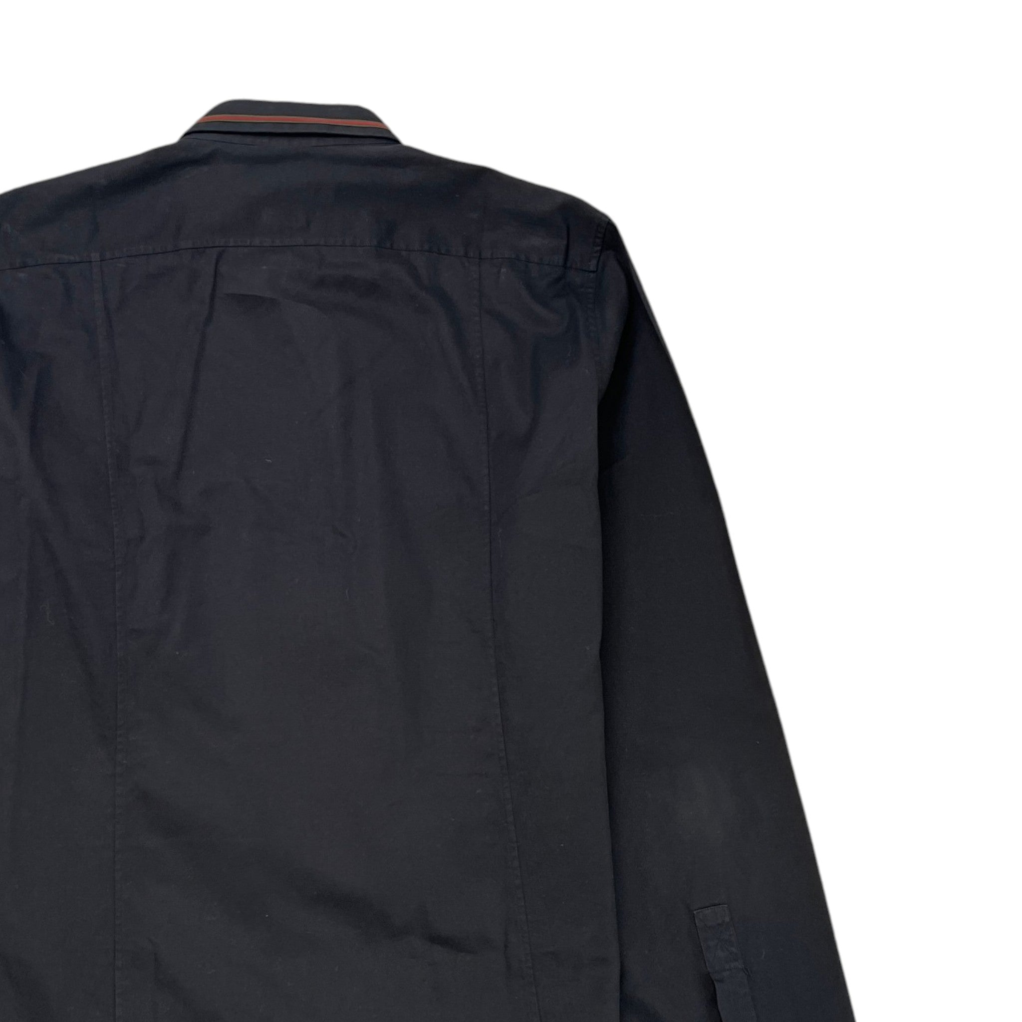 Men's Web Collar Polo Shirt Black Size L