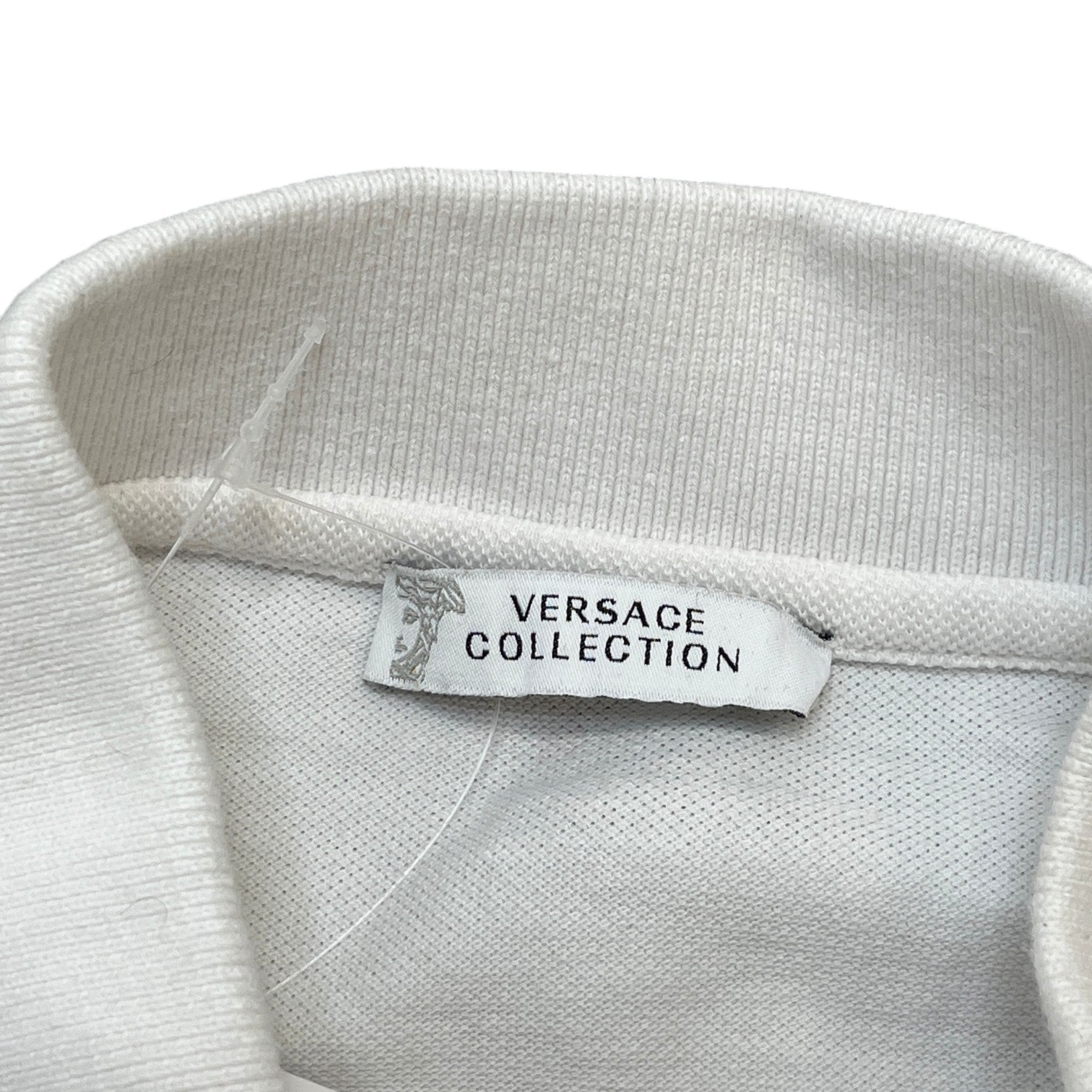 Men's Embossed Logo Polo Shirt White Size M