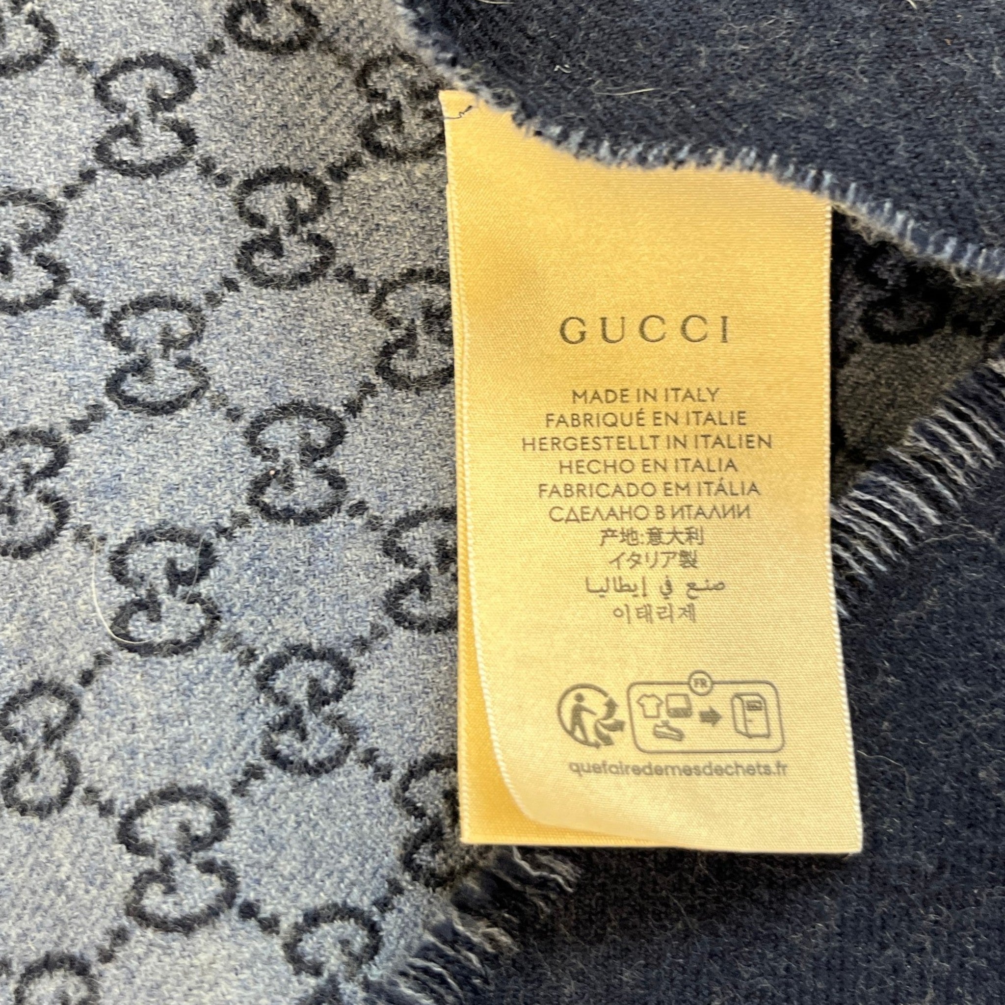 Men's Gg Jacquard Scarf Blue