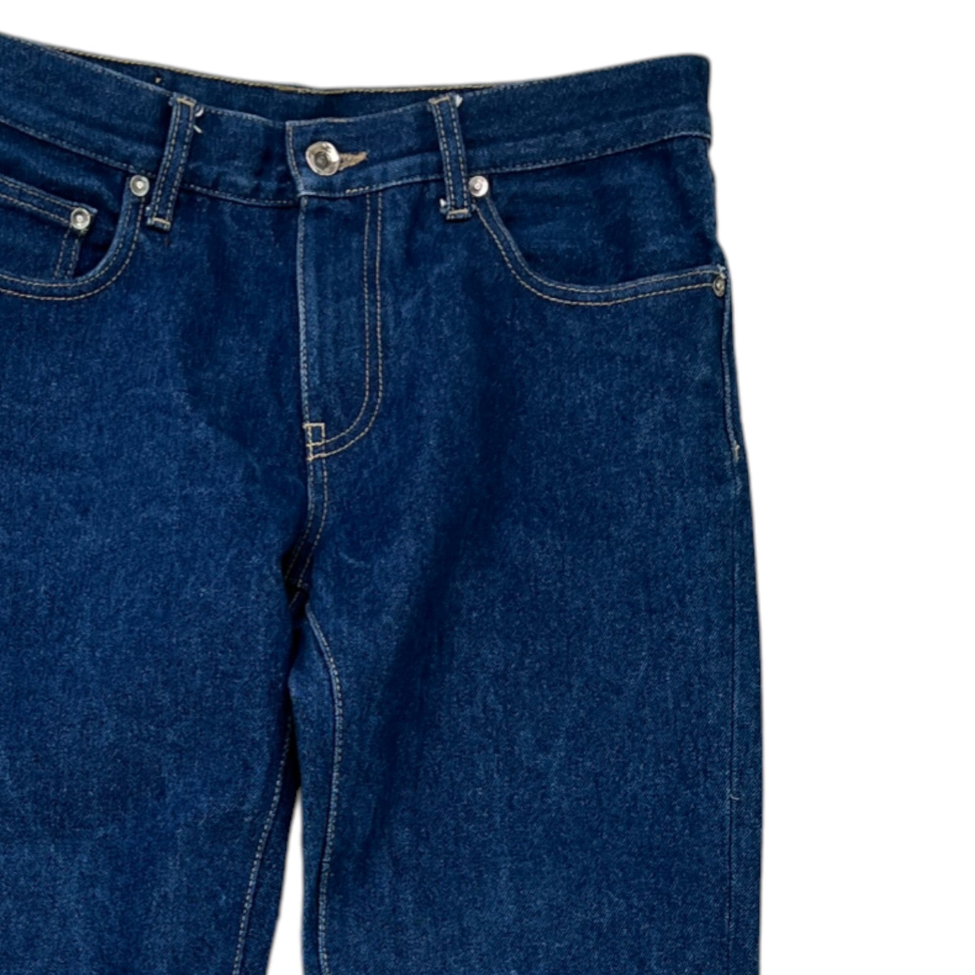 Men's Stripe Logo Print Jeans Blue Size Waist 31"