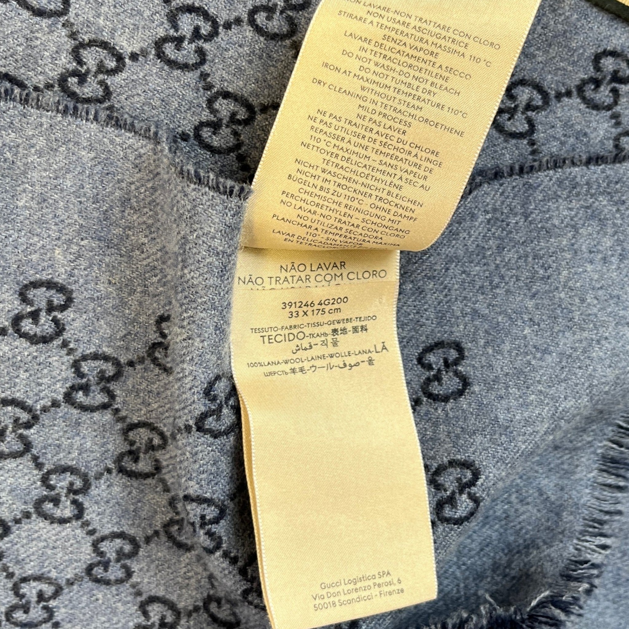 Men's Gg Jacquard Scarf Blue
