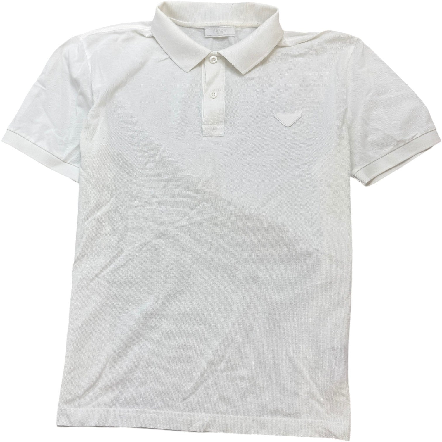 Men's Triangle Logo Polo Shirt White Size XL