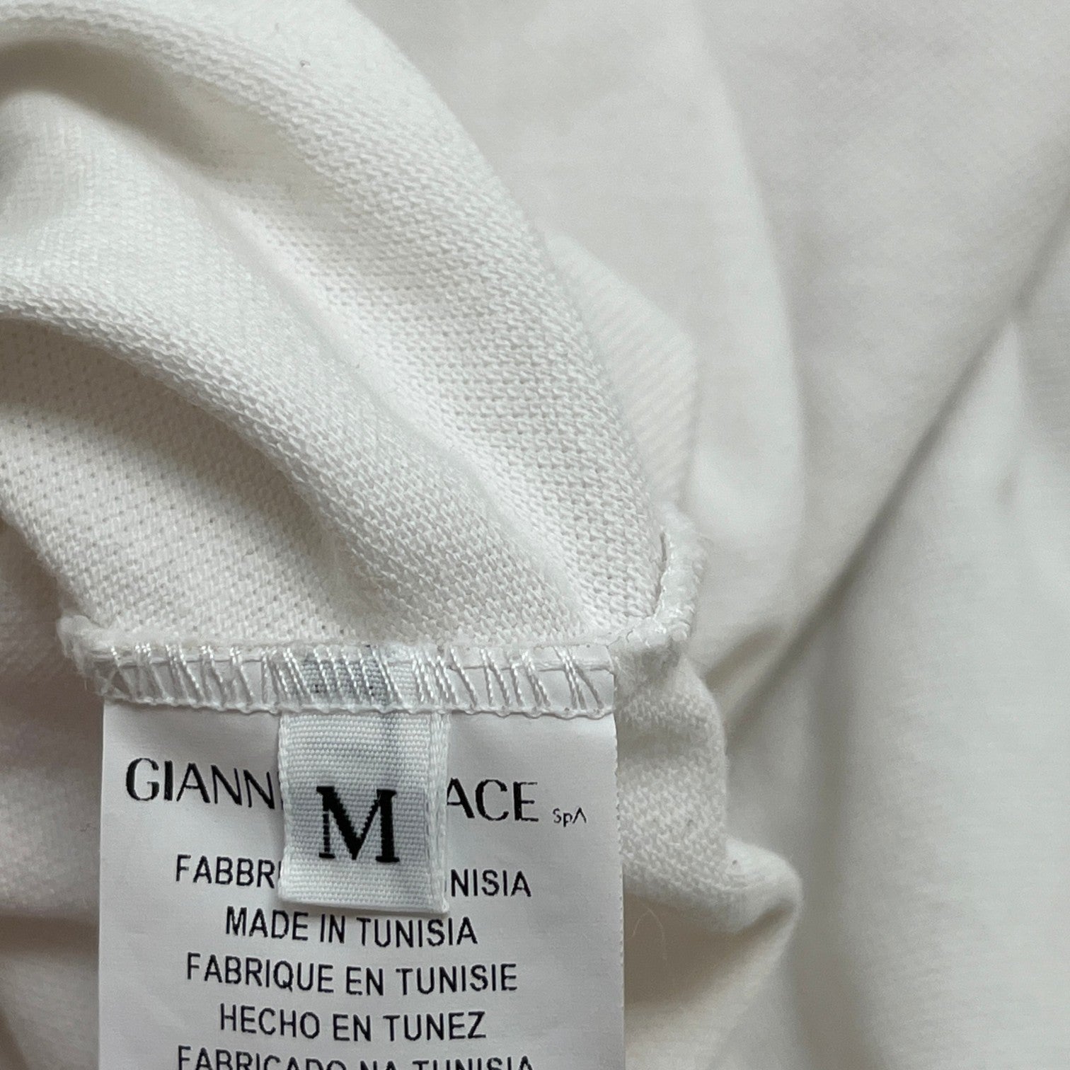 Men's Embossed Logo Polo Shirt White Size M