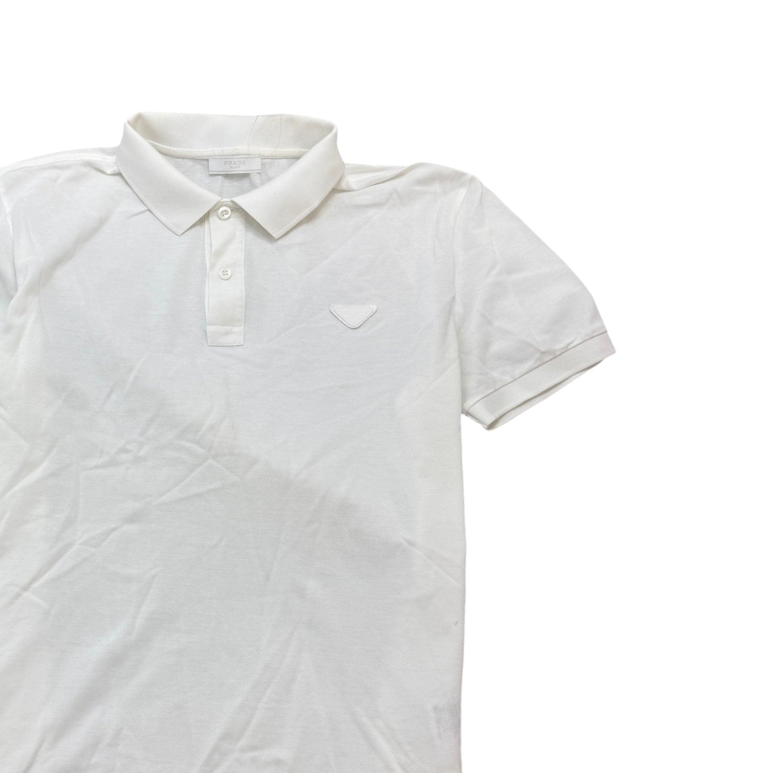 Men's Triangle Logo Polo Shirt White Size XL