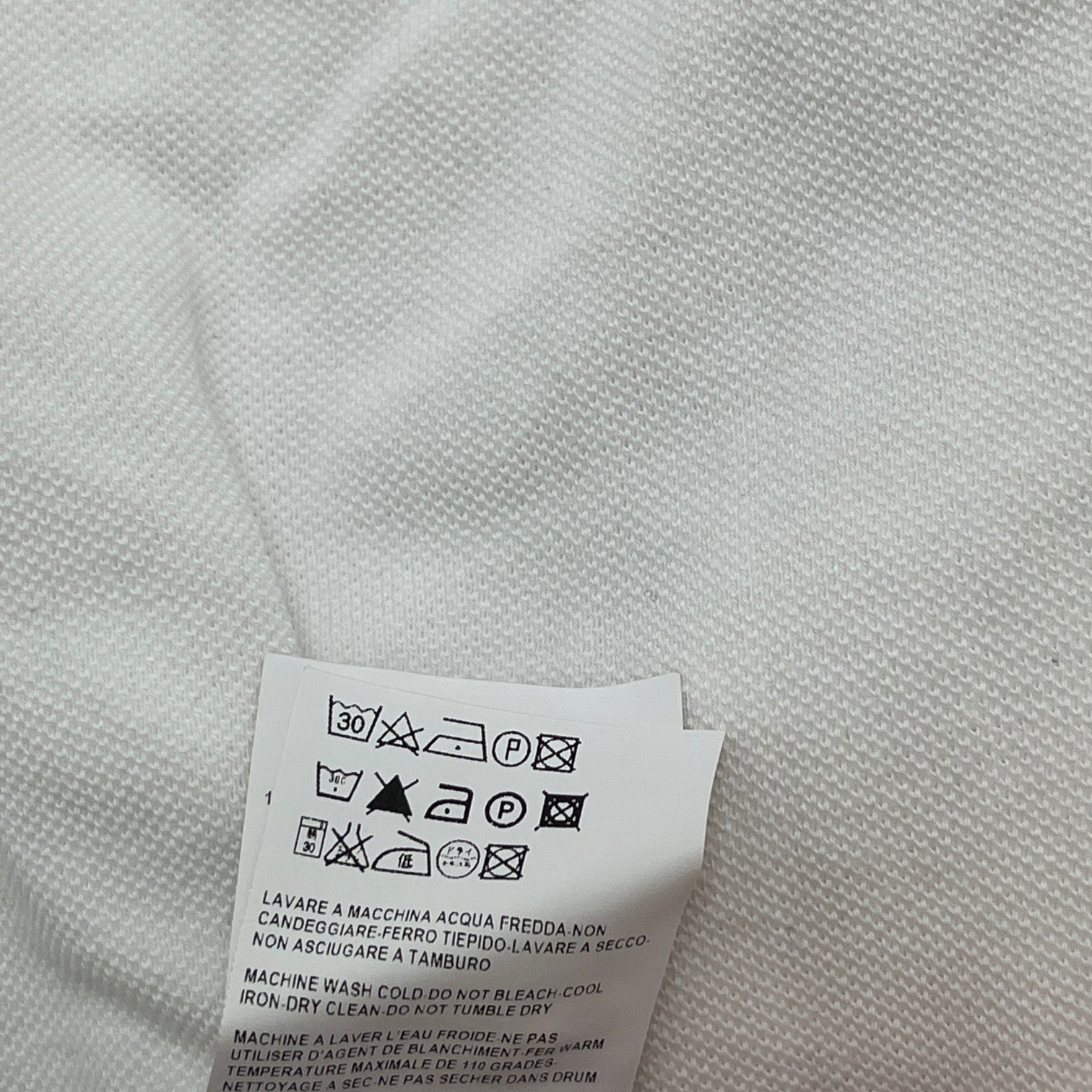 Men's Embossed Logo Polo Shirt White Size M